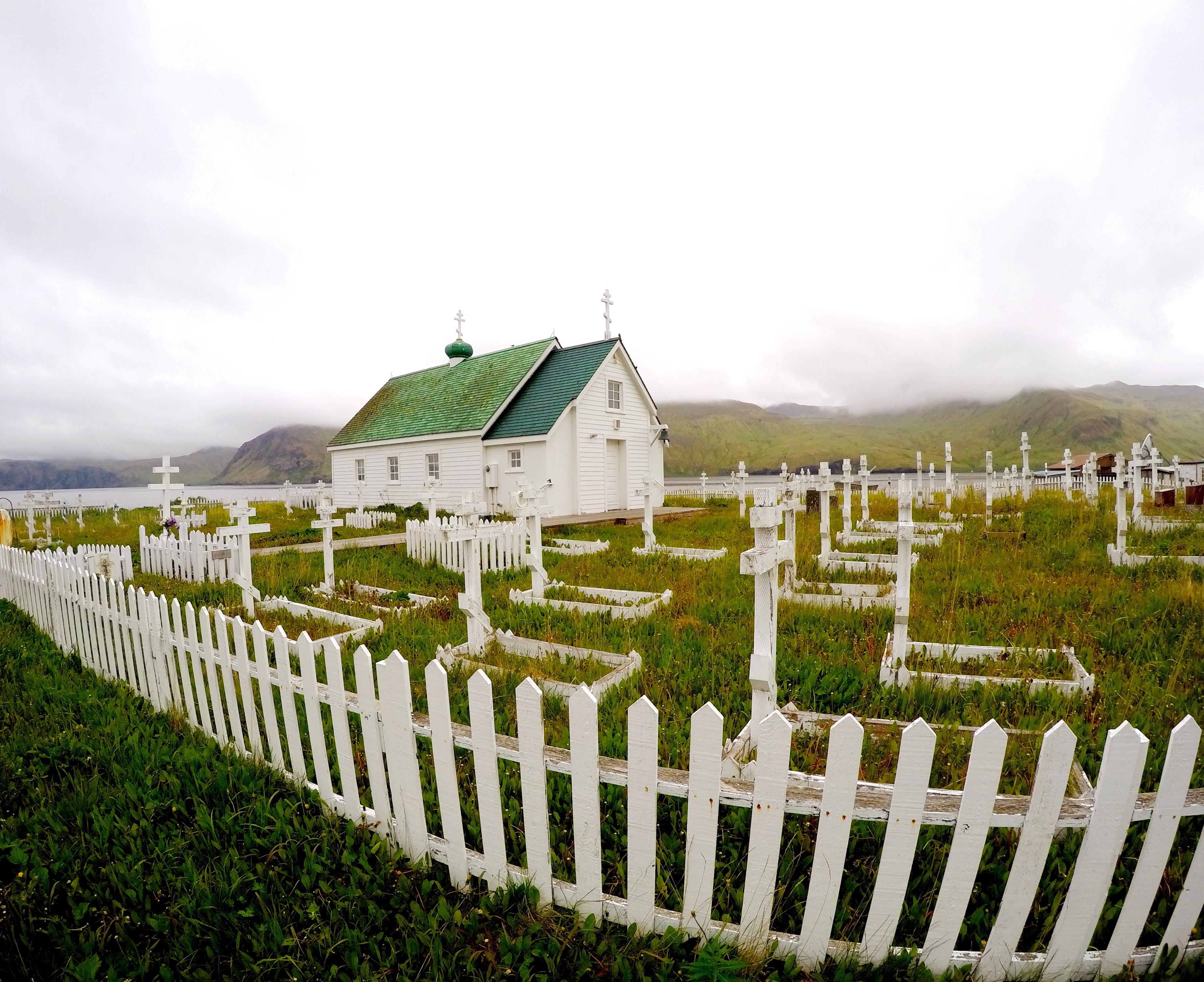 The St. Alexander Nevsky Russian Orthodox Church in Akutan, Alaska