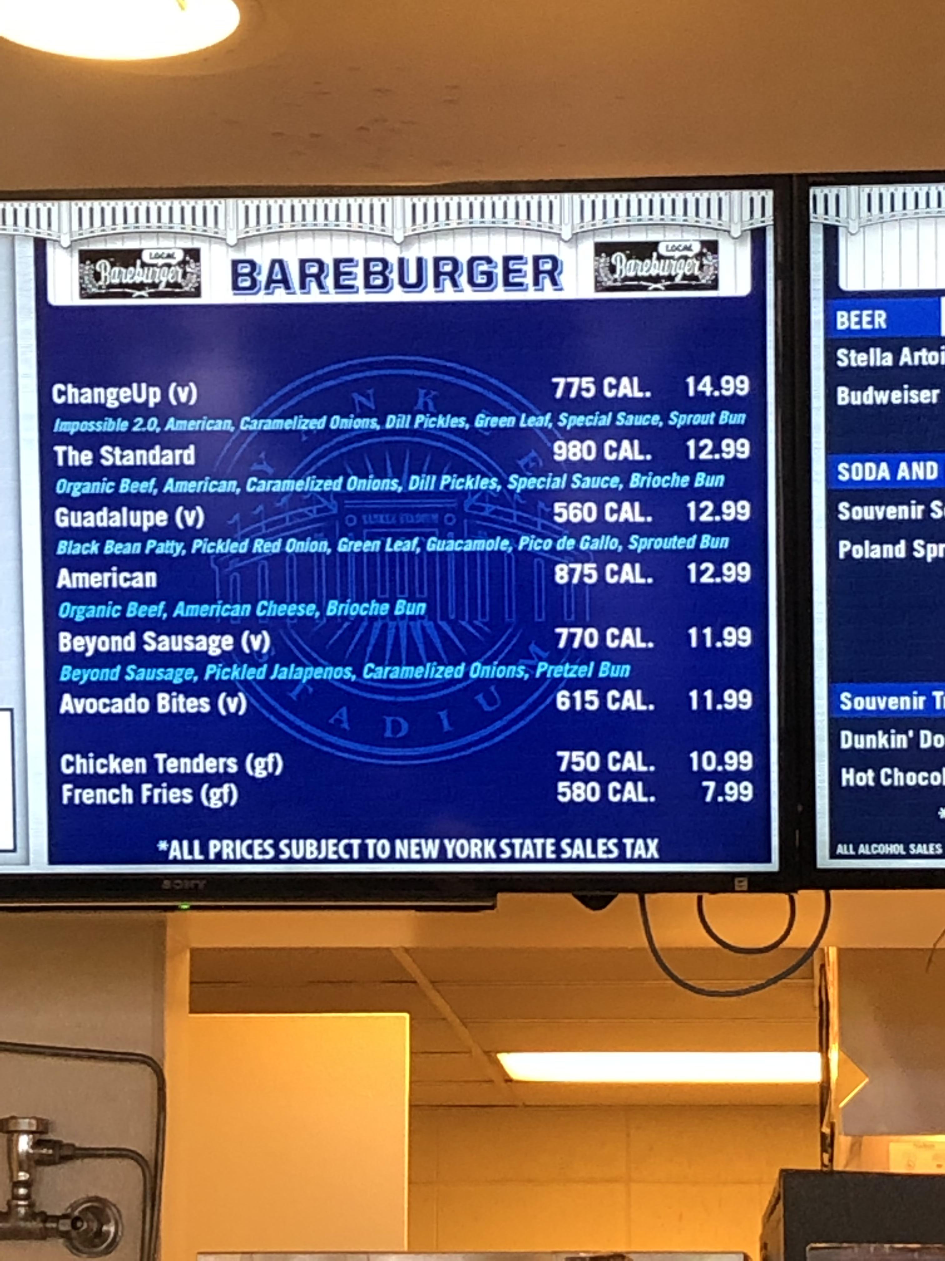Vegan offerings at Yankee Stadium! Hardest part for me was not having a dog and beer at a game