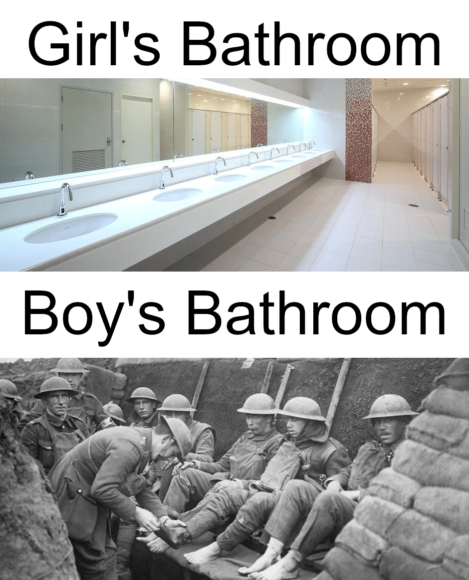 Girl's Bathroom vs Boy's Bathroom r/dankmemes