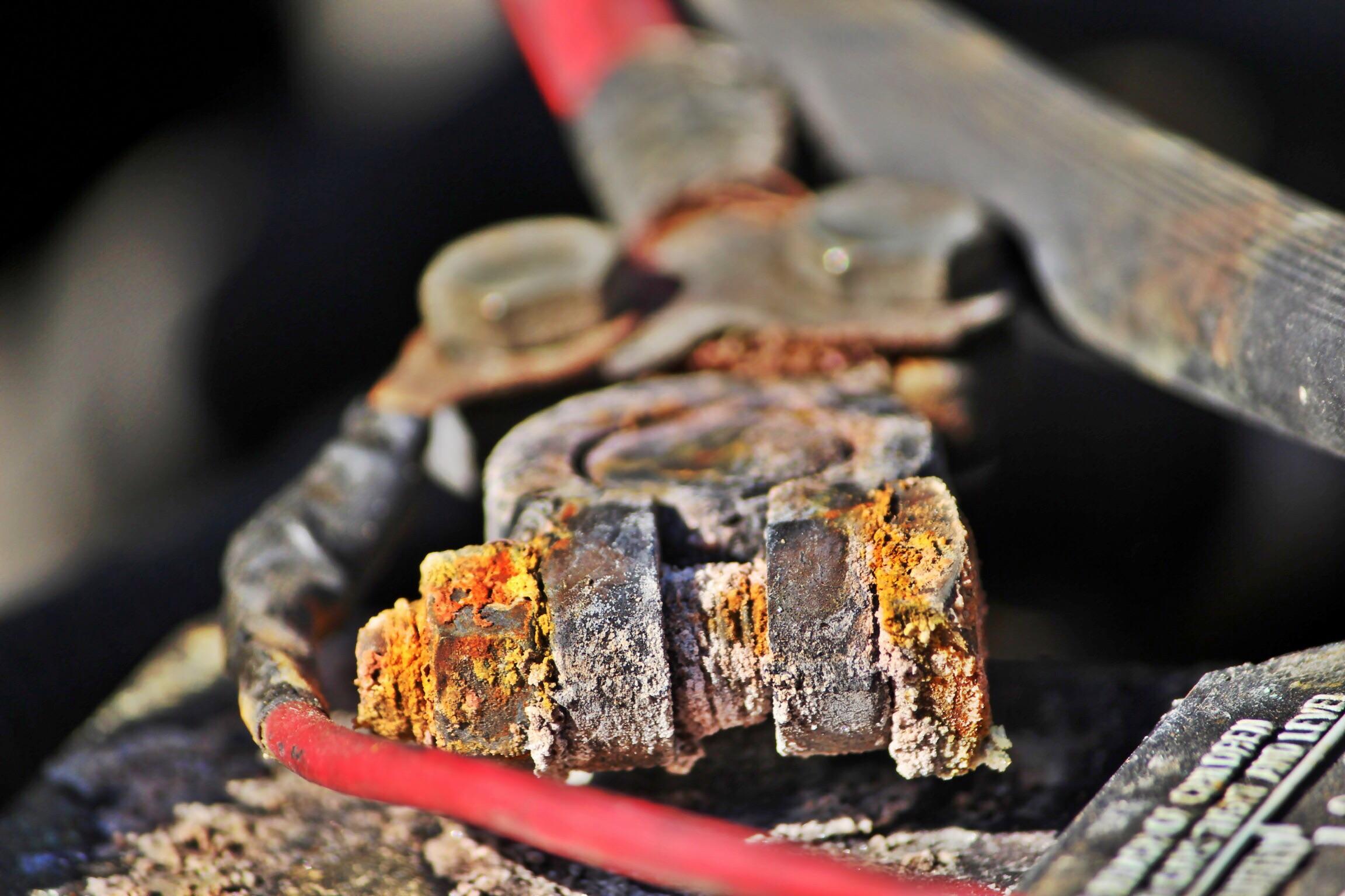 This corrosion on my battery terminal. r/mildlyinteresting