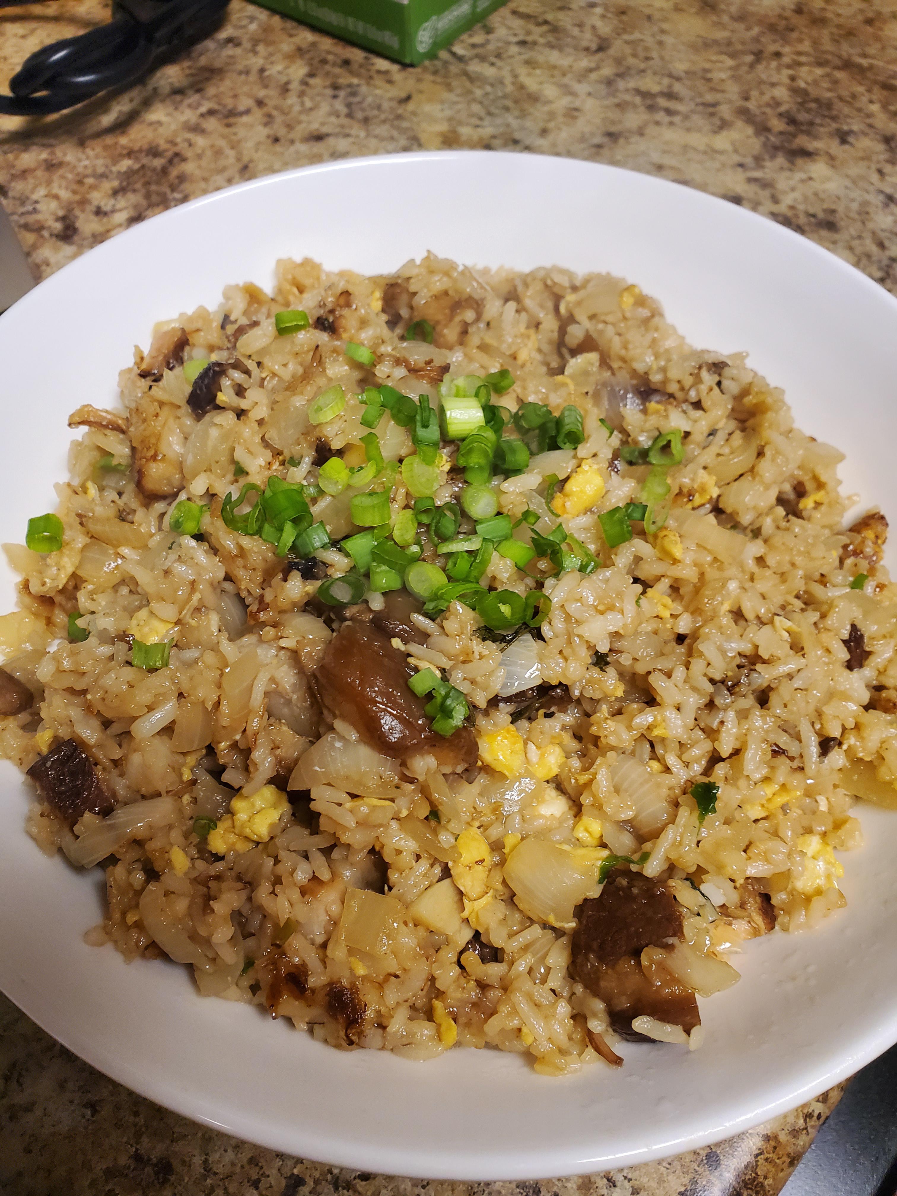 Pork Belly Fried Rice [Homemade] r/food