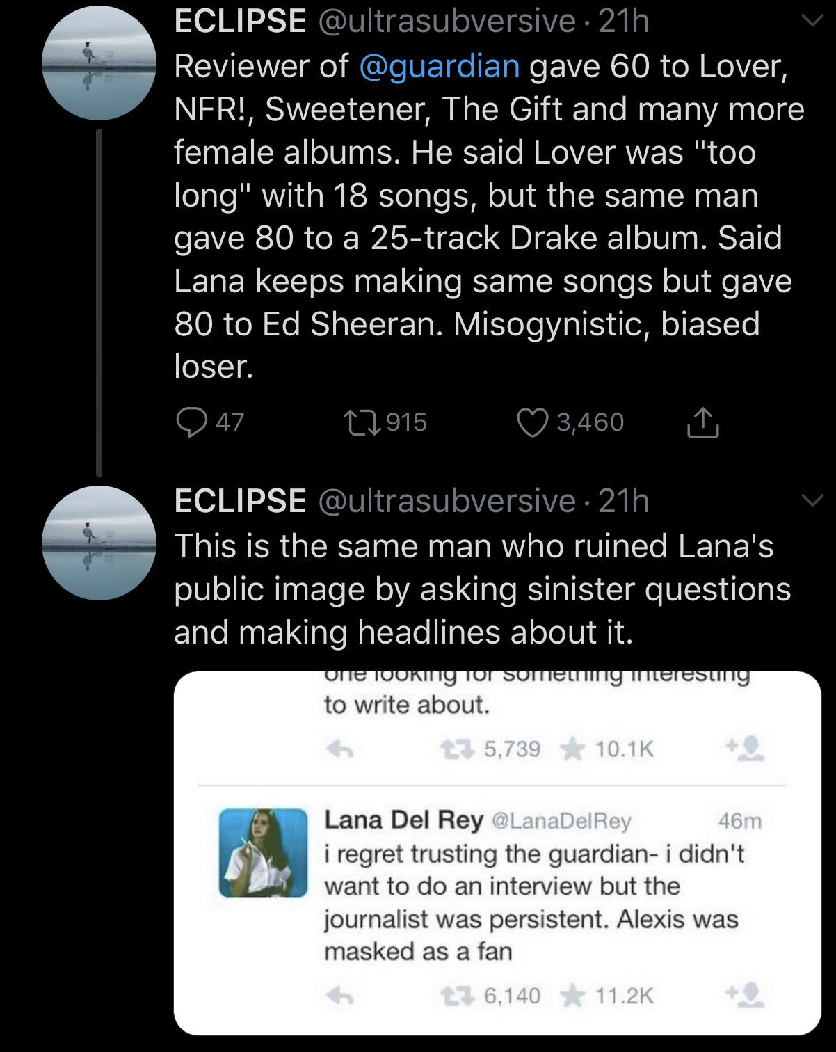 When someone brings up The Guardian review to diss NFR lanadelrey