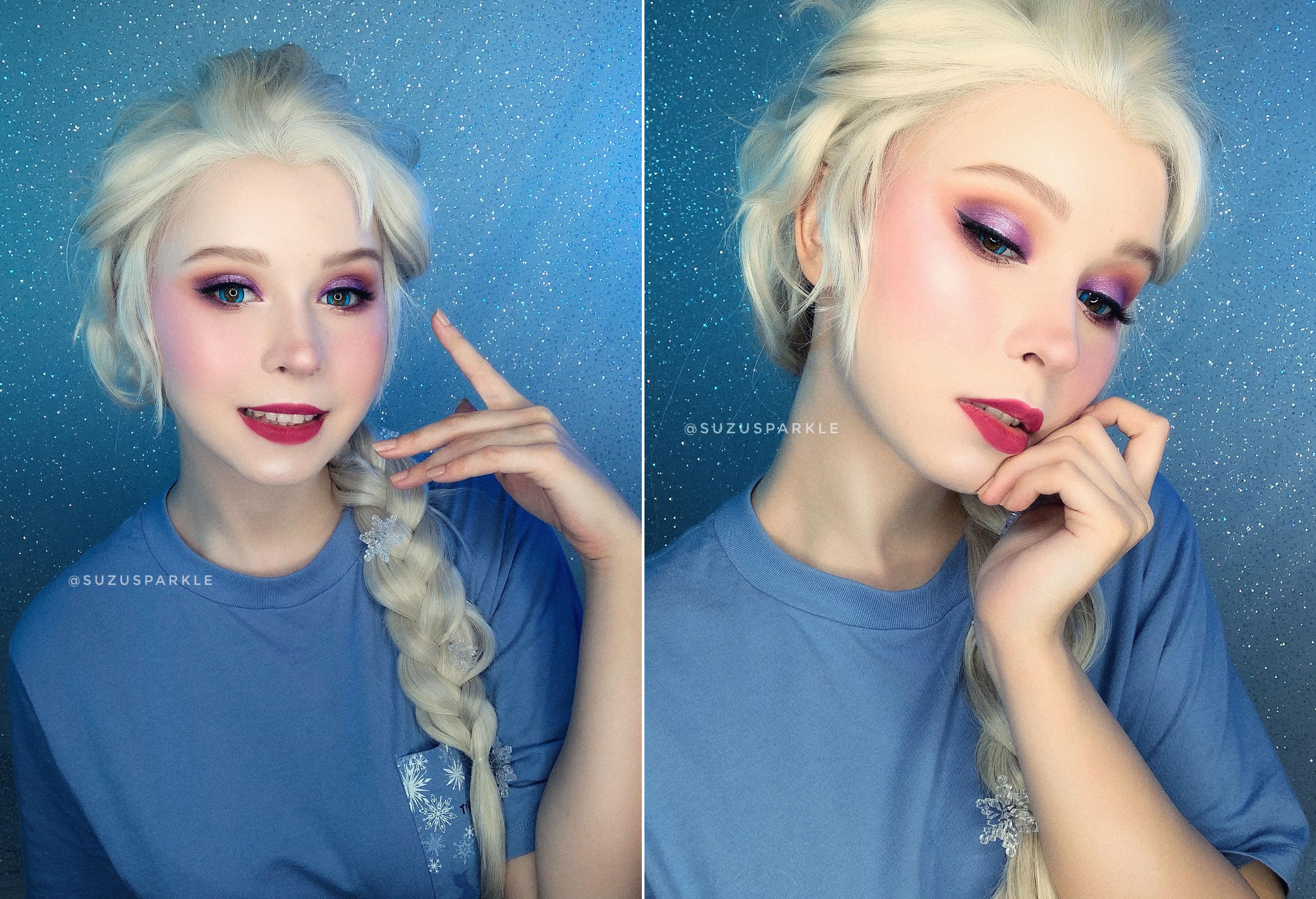 Elsa cosplay makeup test by me (suzusparkle)! I’m so excited to see