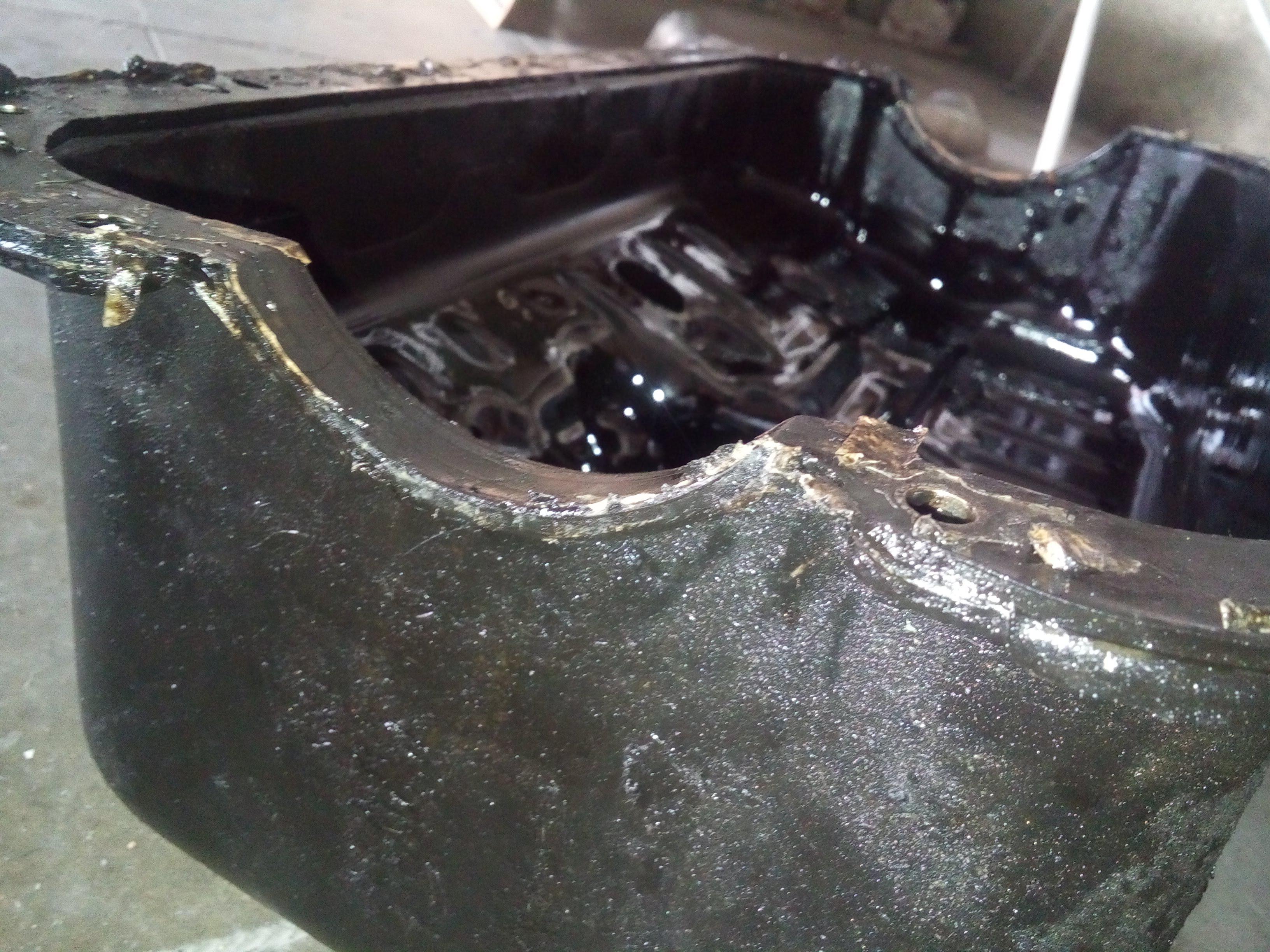 help! gasket oil pan stuck up pretty good and is very hard like plastic