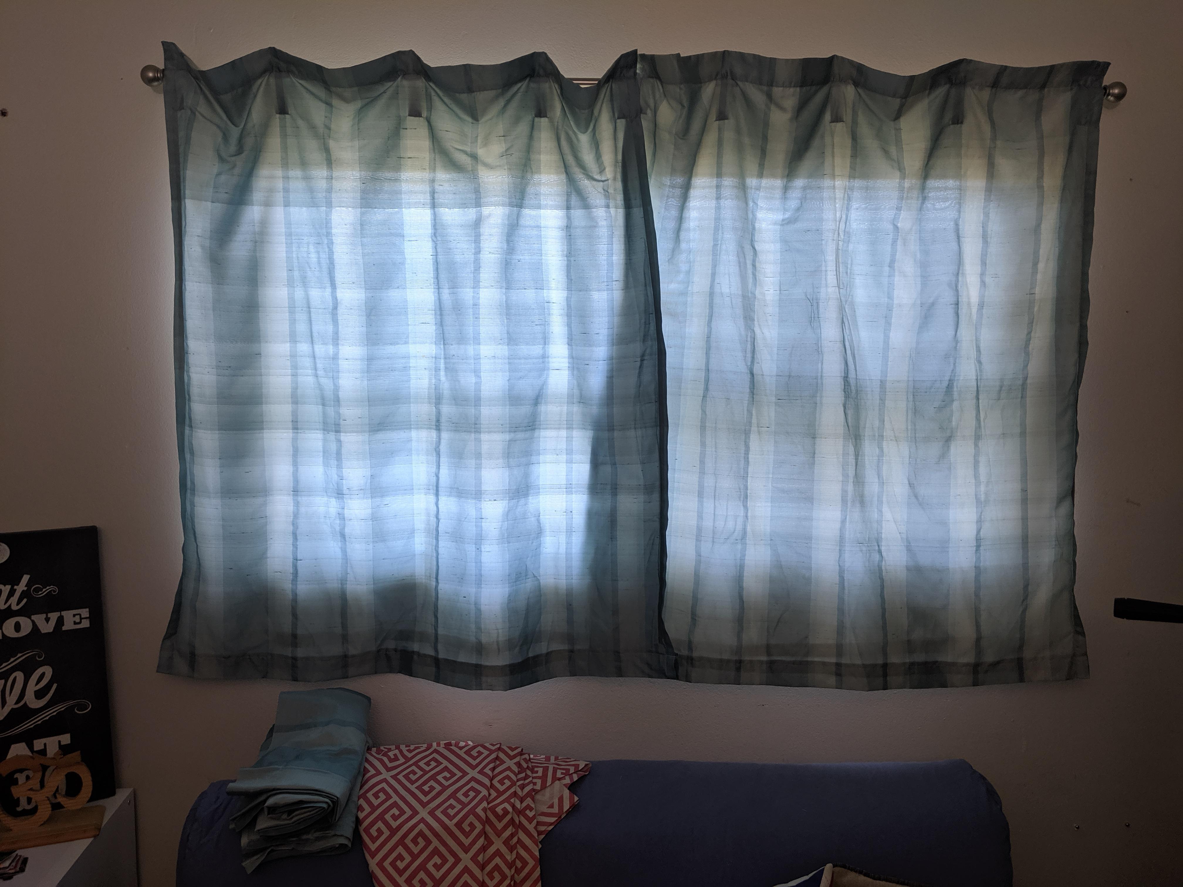 Shortened thrifted curtains r/sewing