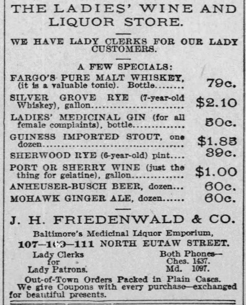 The Ladies’ Wine & Liquor Store, circa 1905 r/baltimore