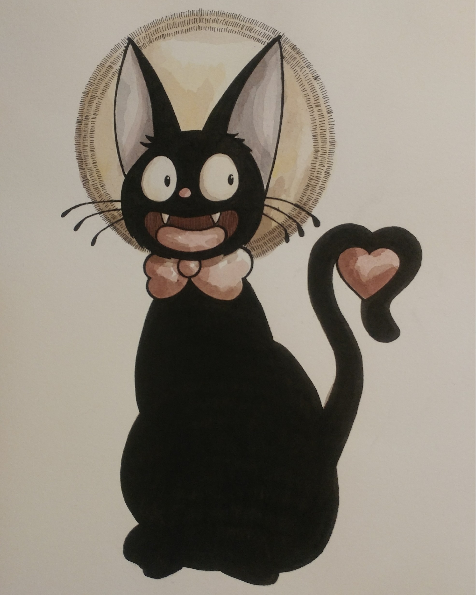 A Jiji watercolor I did ) r/Miyazaki