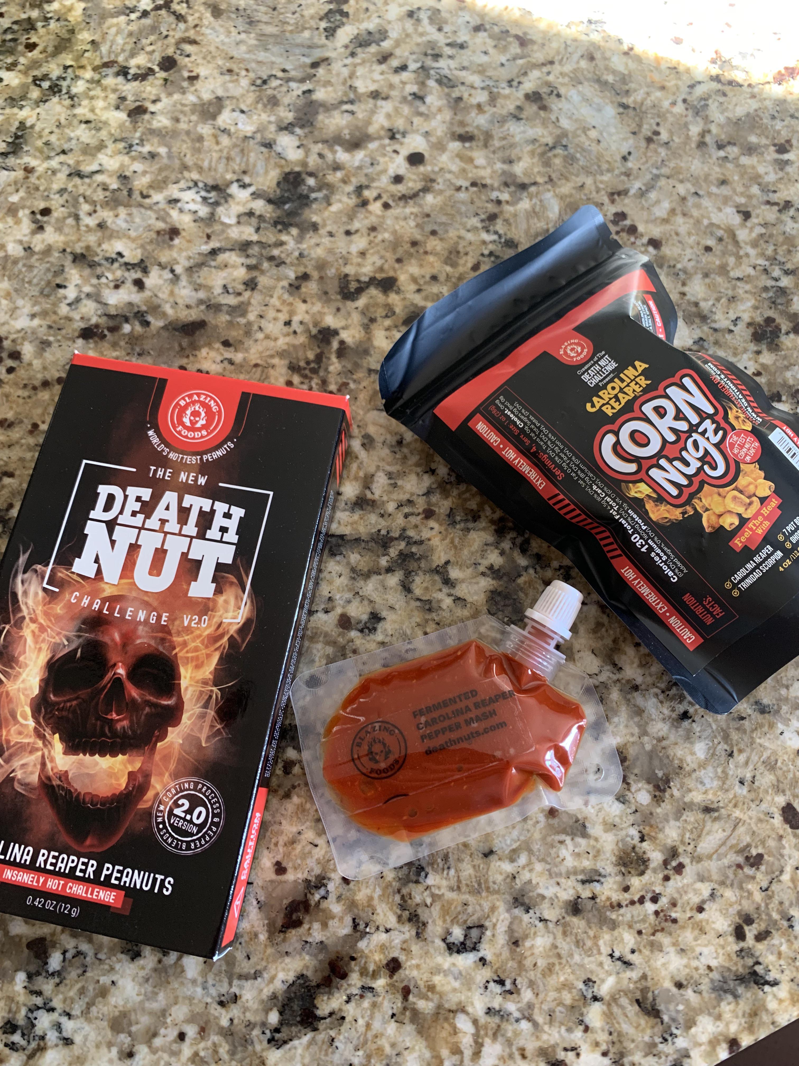 Death nut challenge for my super bowl buddies. And some other goodies