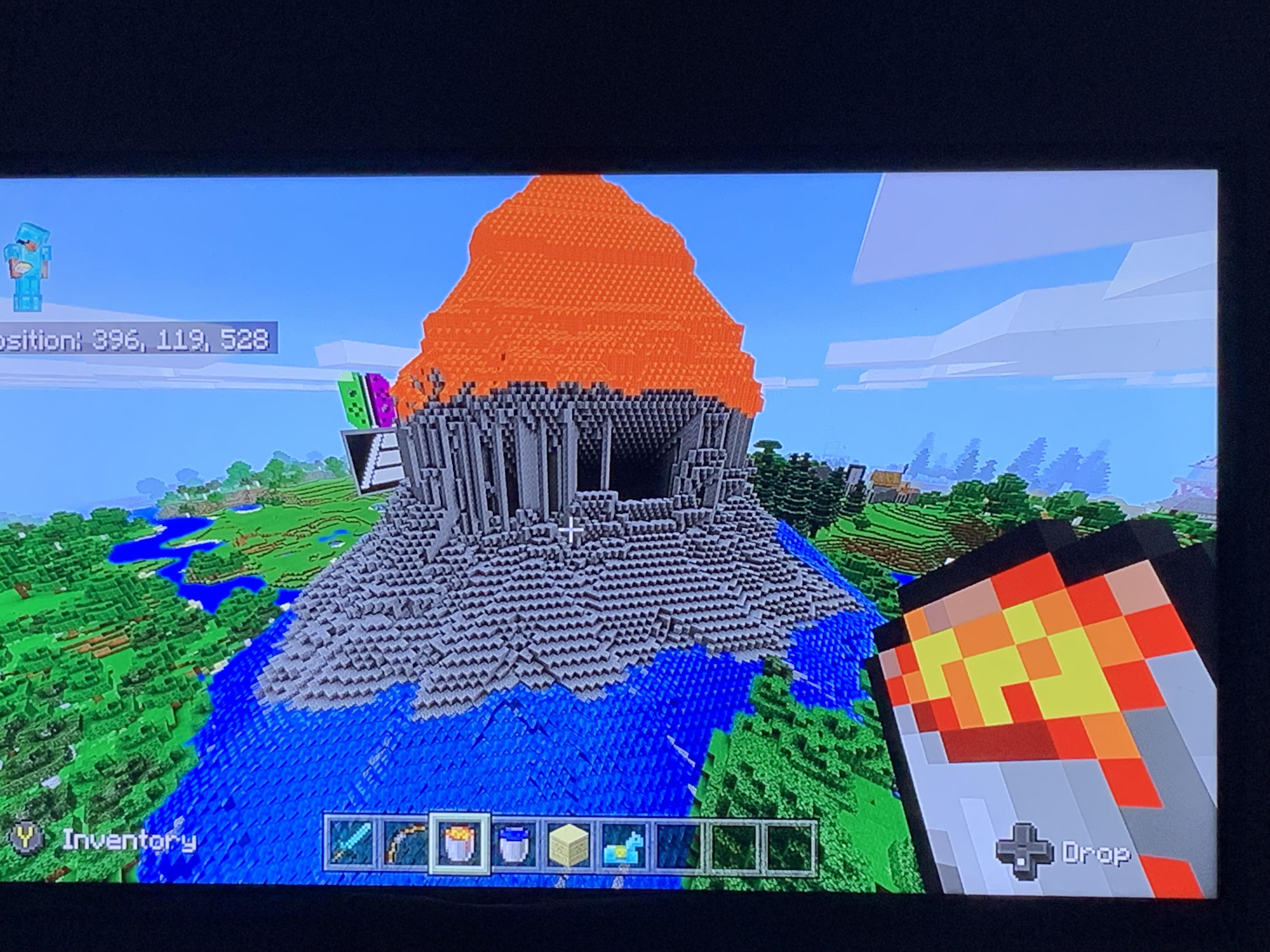 My “water and lava” made volcano Minecraft