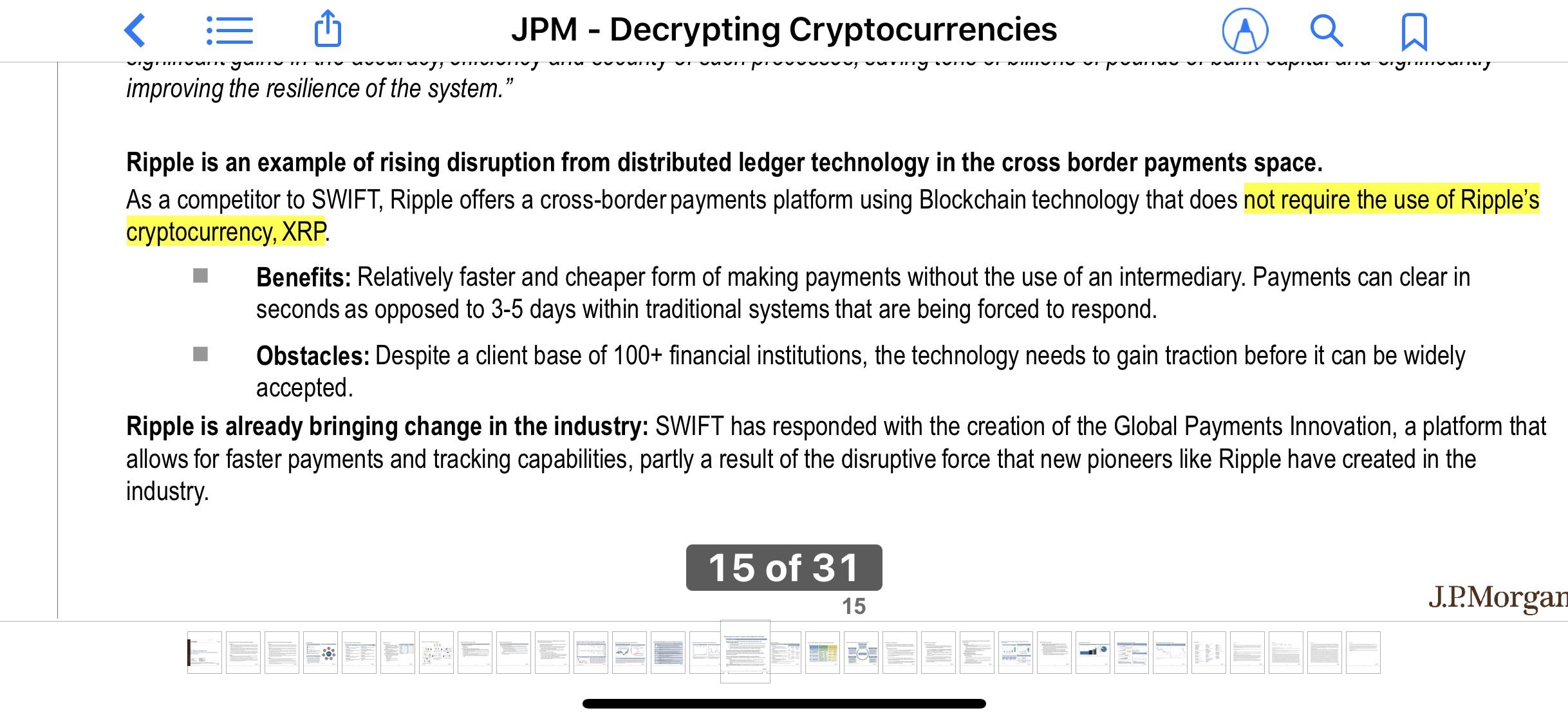 JP talk about the benefits of Ripple but without XRP