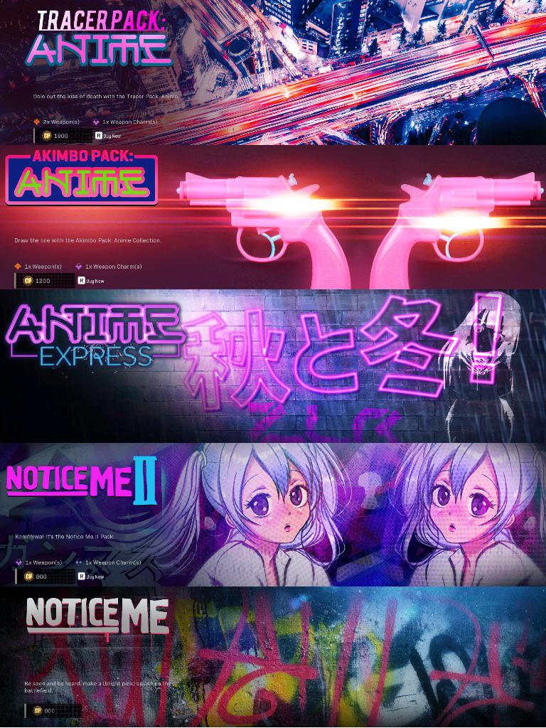 All Modern Warfare Anime Packs Operator skins for call of duty modern