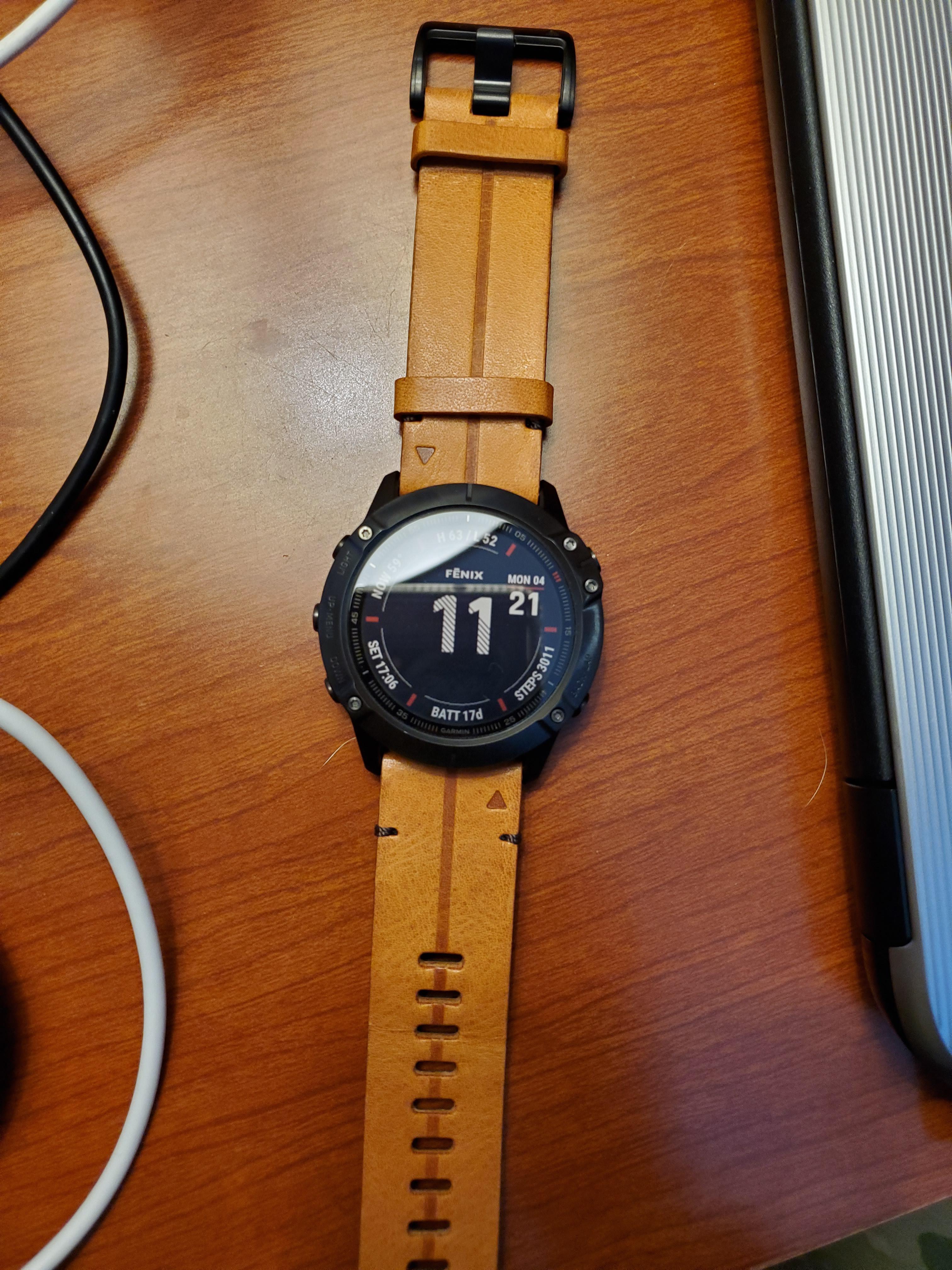 Fenix 6X With the Garmin Leather Band r/GarminFenix