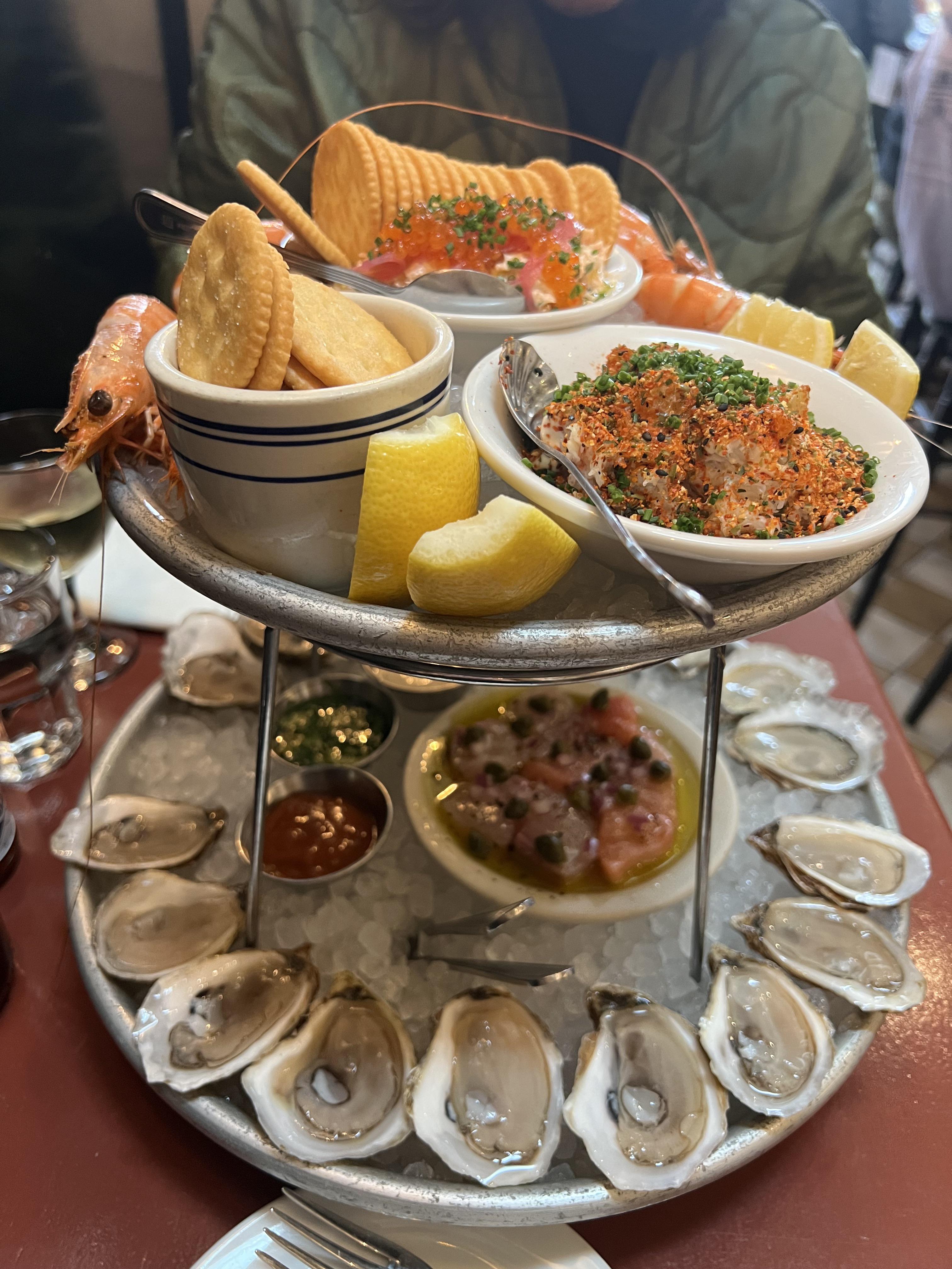 Overboard tower at Found Oyster, Los Angeles r/Seafood