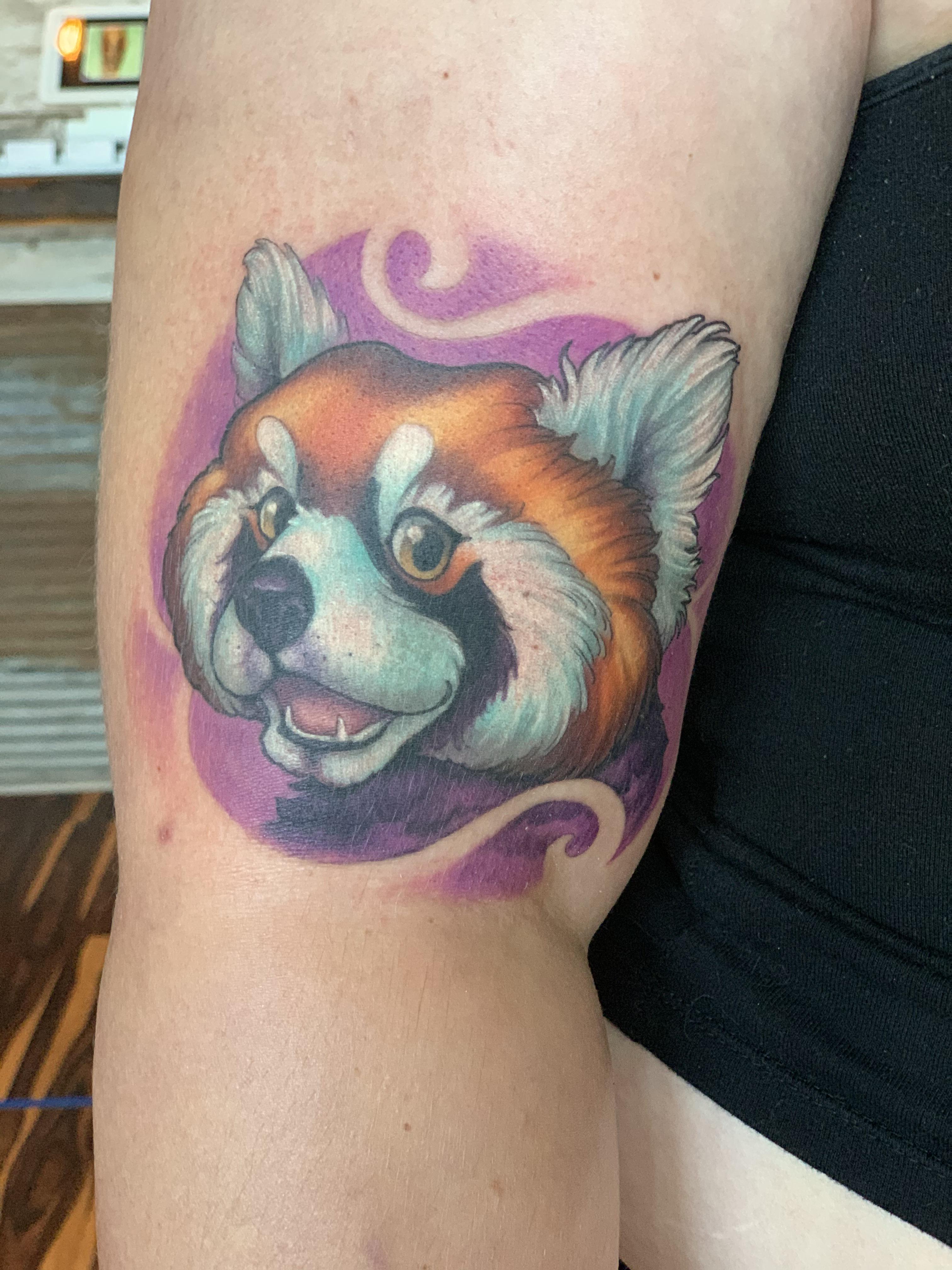 Red Panda piece by Jessica Rebel Rebel. Dayton, OH tattoos