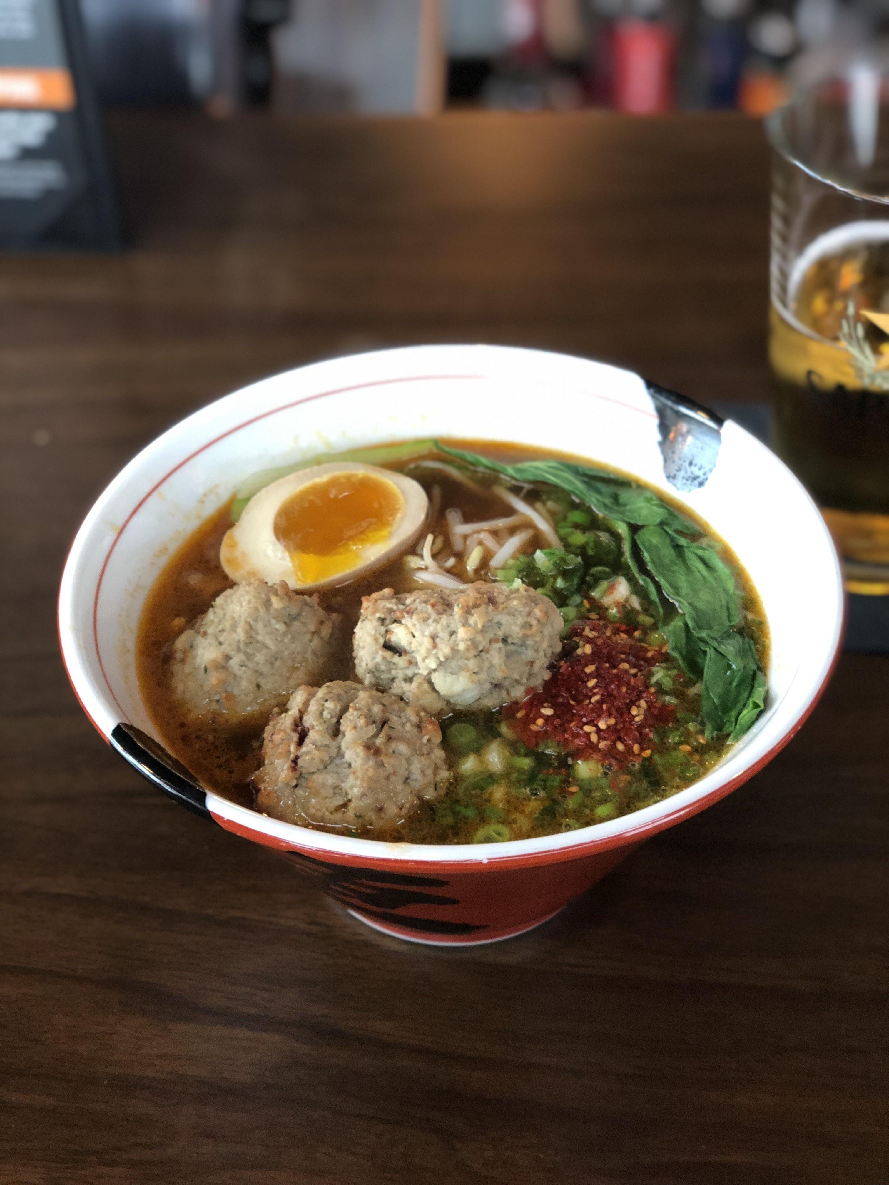 Spicy Meatball Ramen at Jinya. ramen