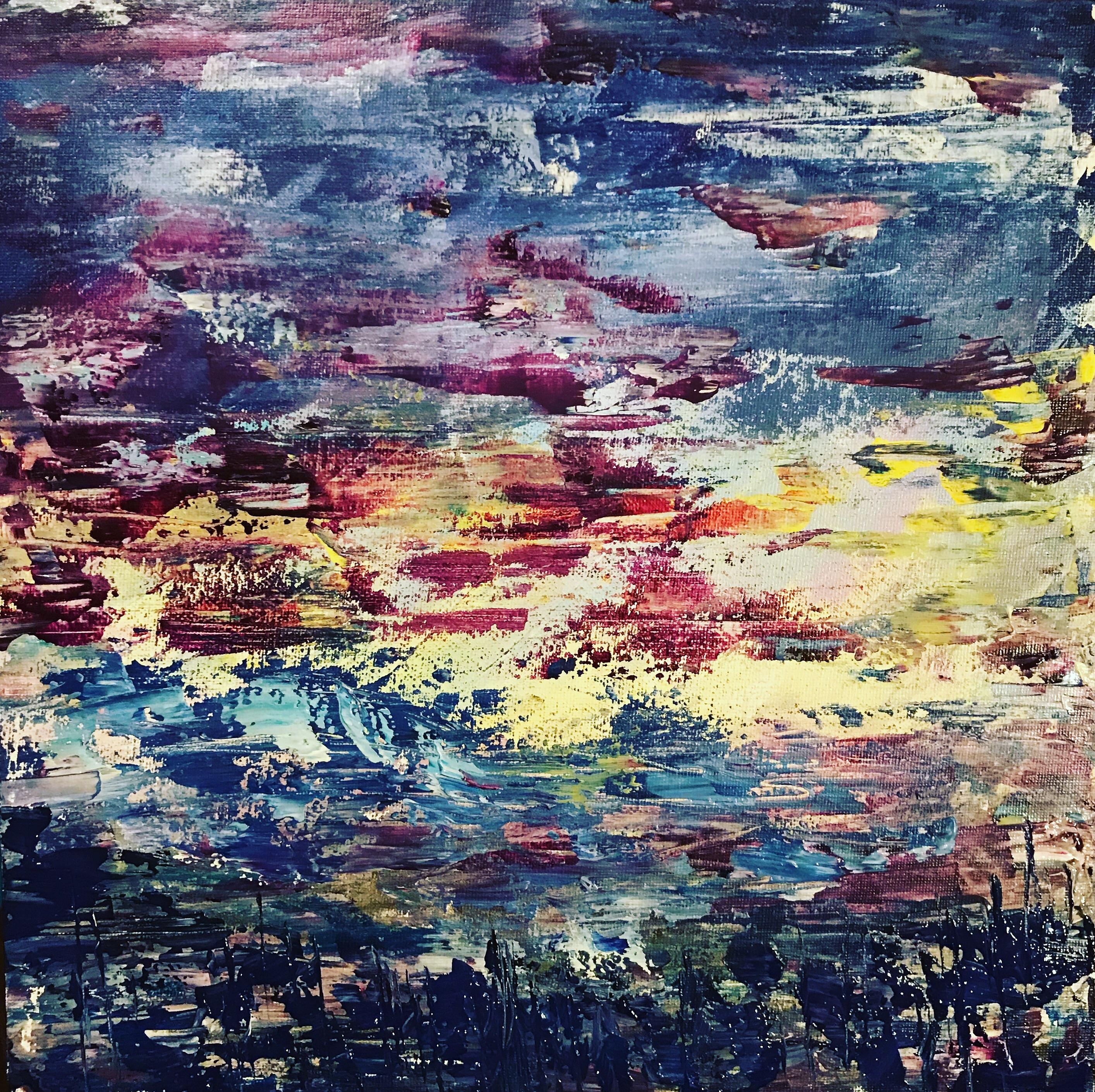 Dangerous and Calming, acrylics, 10”x10” r/Art