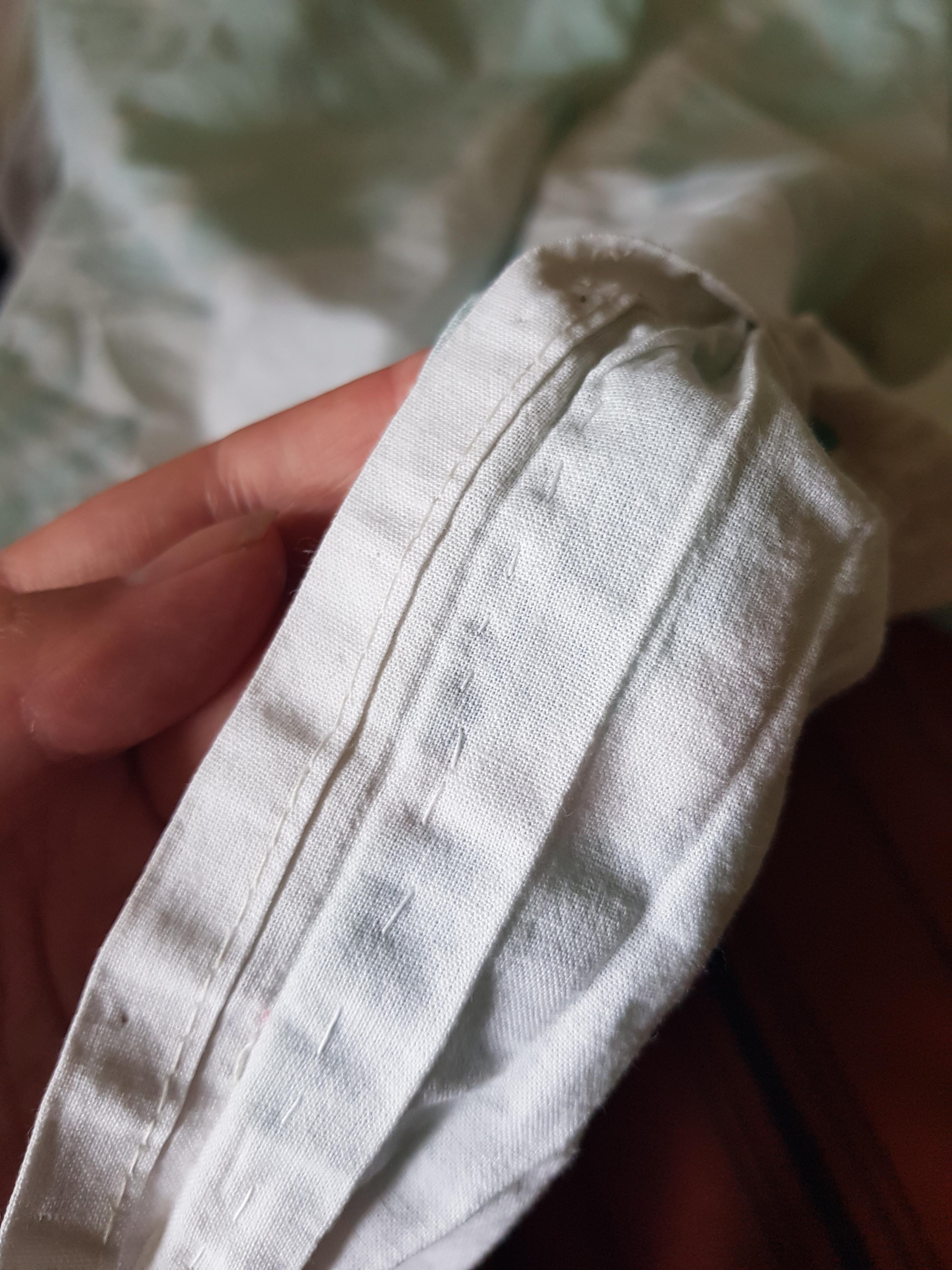 First time fixing something by sewing. My blanket cover was ripped and