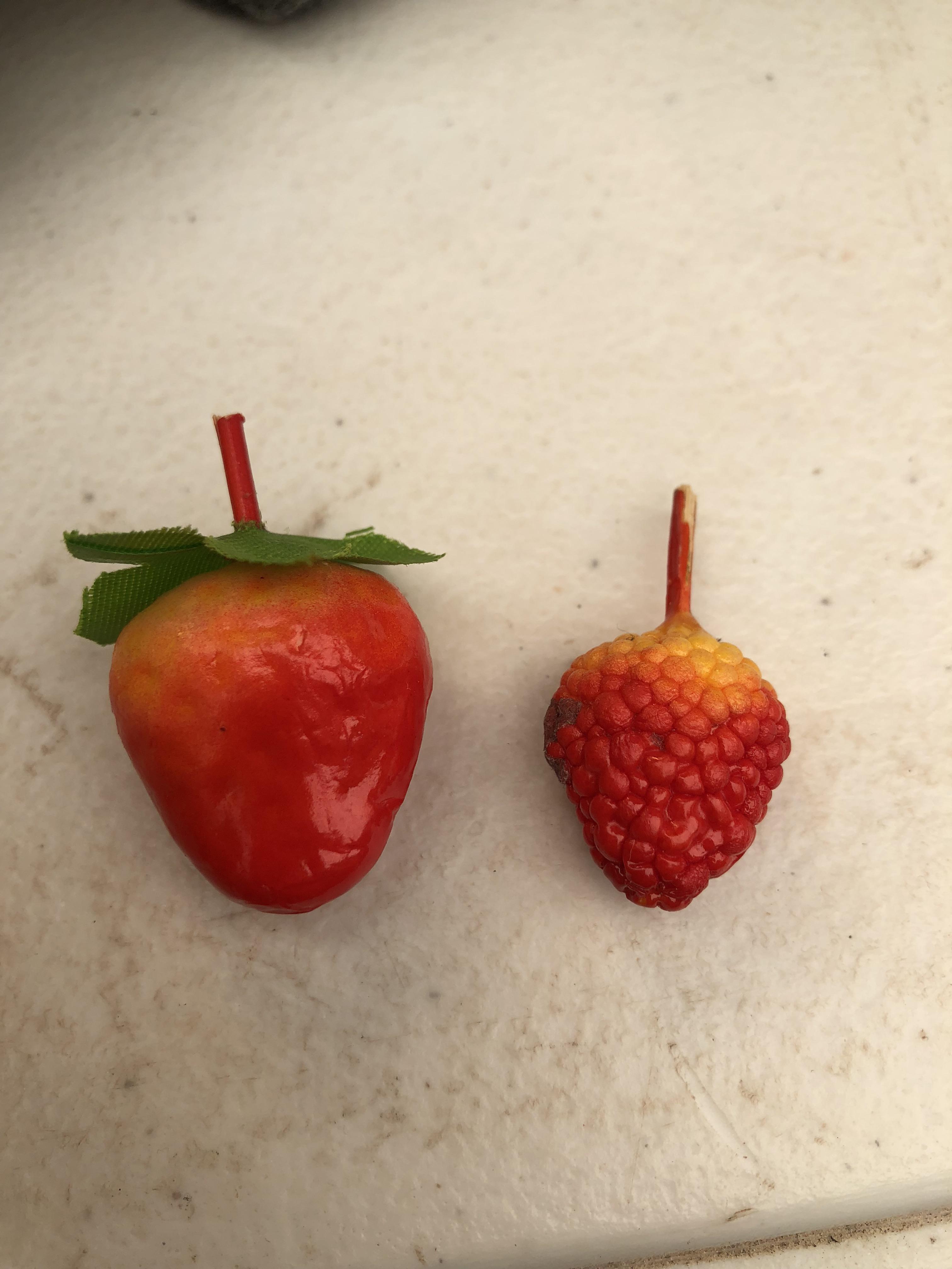 One of these foam fake strawberries ended up in the wash and now it