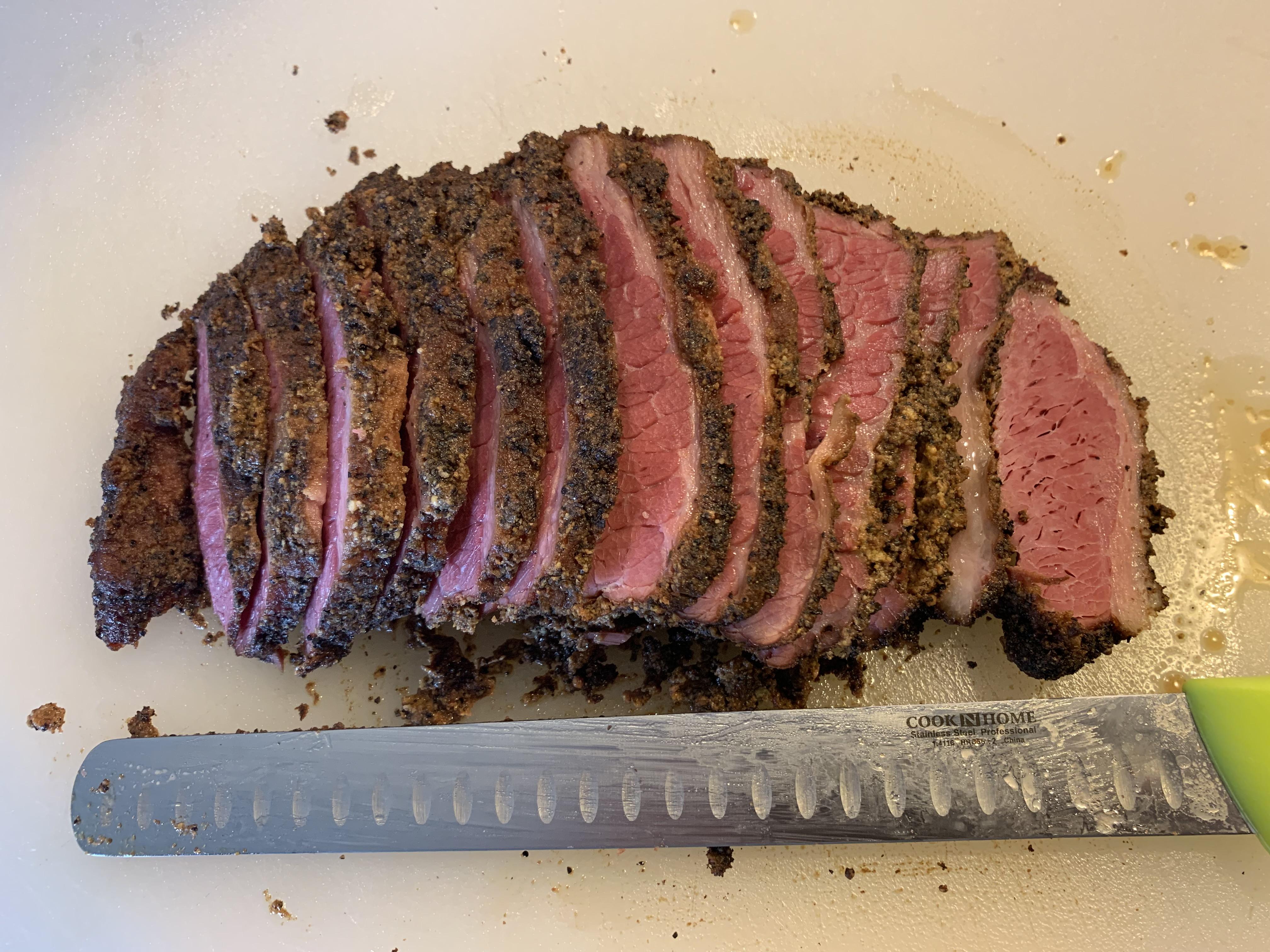 My first time smoking a corned beef (pastrami) and it turned out as one