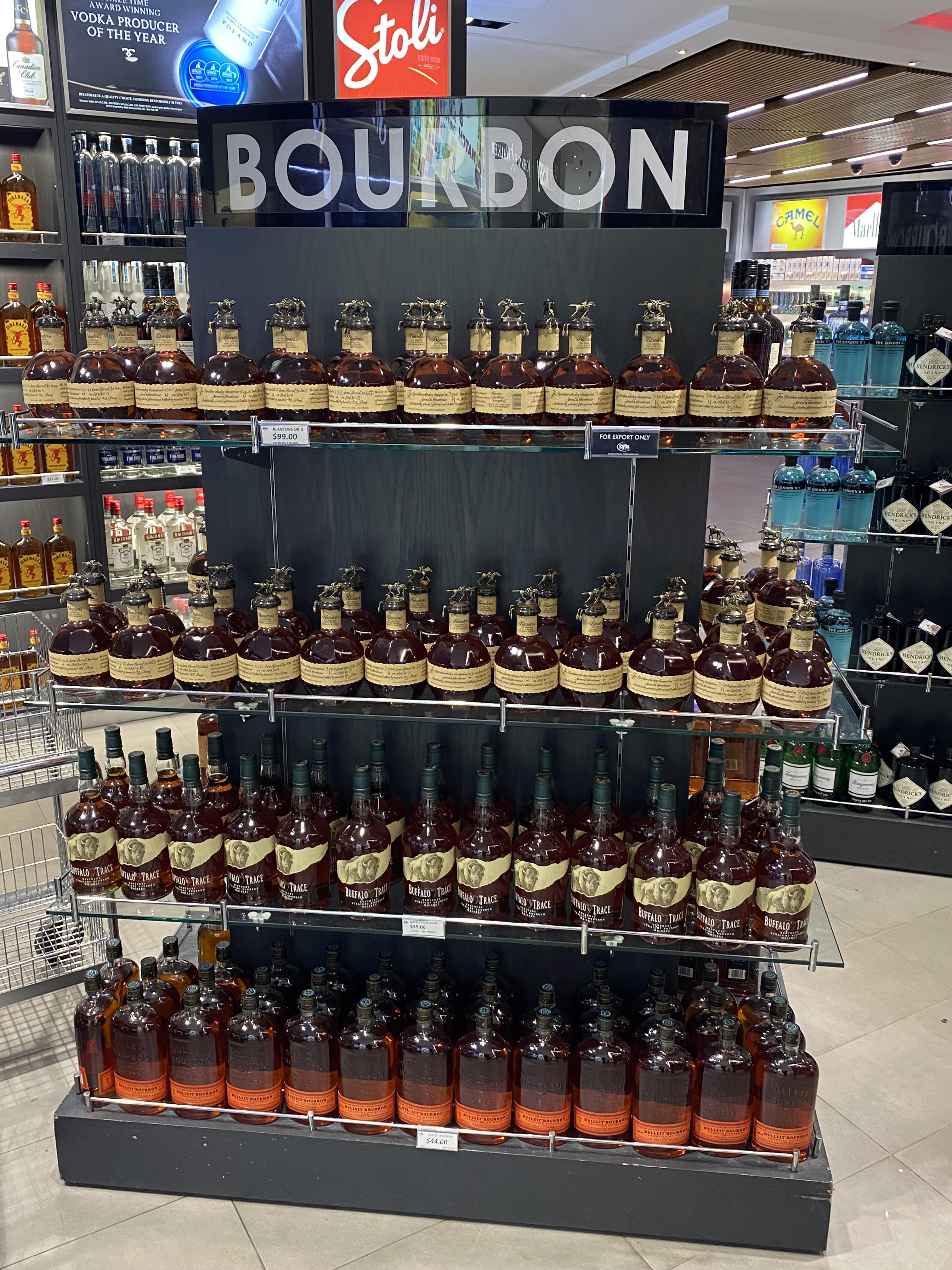 If you’re ever looking for Blantons check the duty free store in your