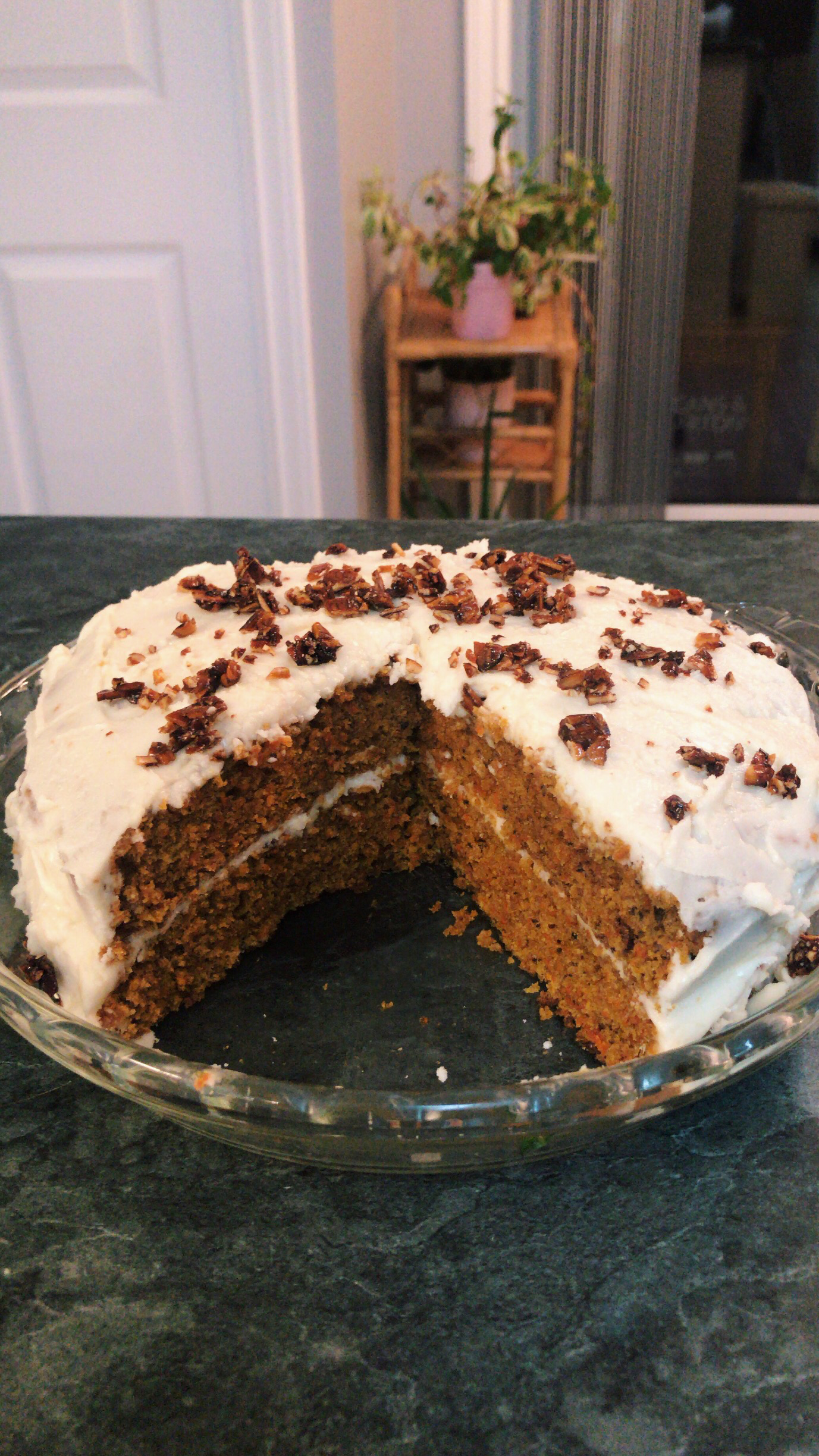 Double layered vegan carrot cake with lemon buttercream frosting r/VeganBaking