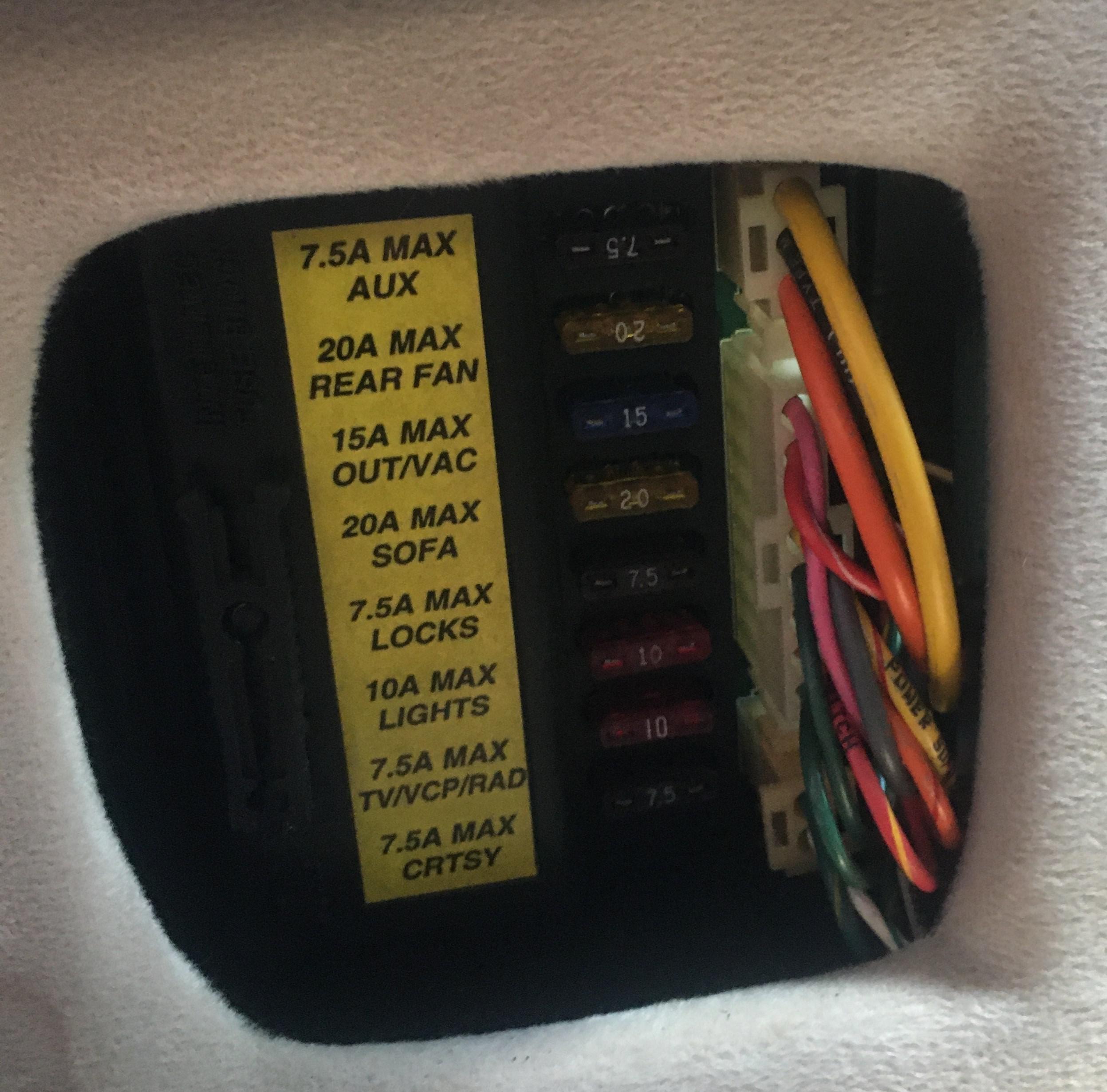 95 Chevy G20 Glaval Gladiator Package Conversion Van - Fuse box behind