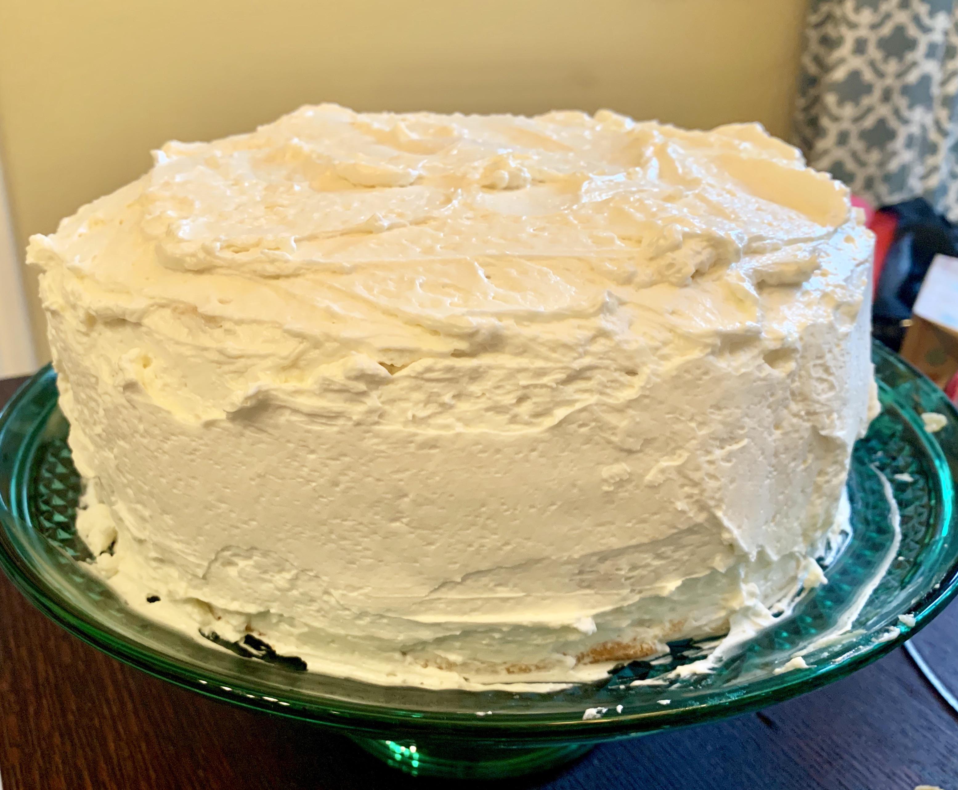White Mountain Layer Cake with Marshmallow Buttercream Frosting r