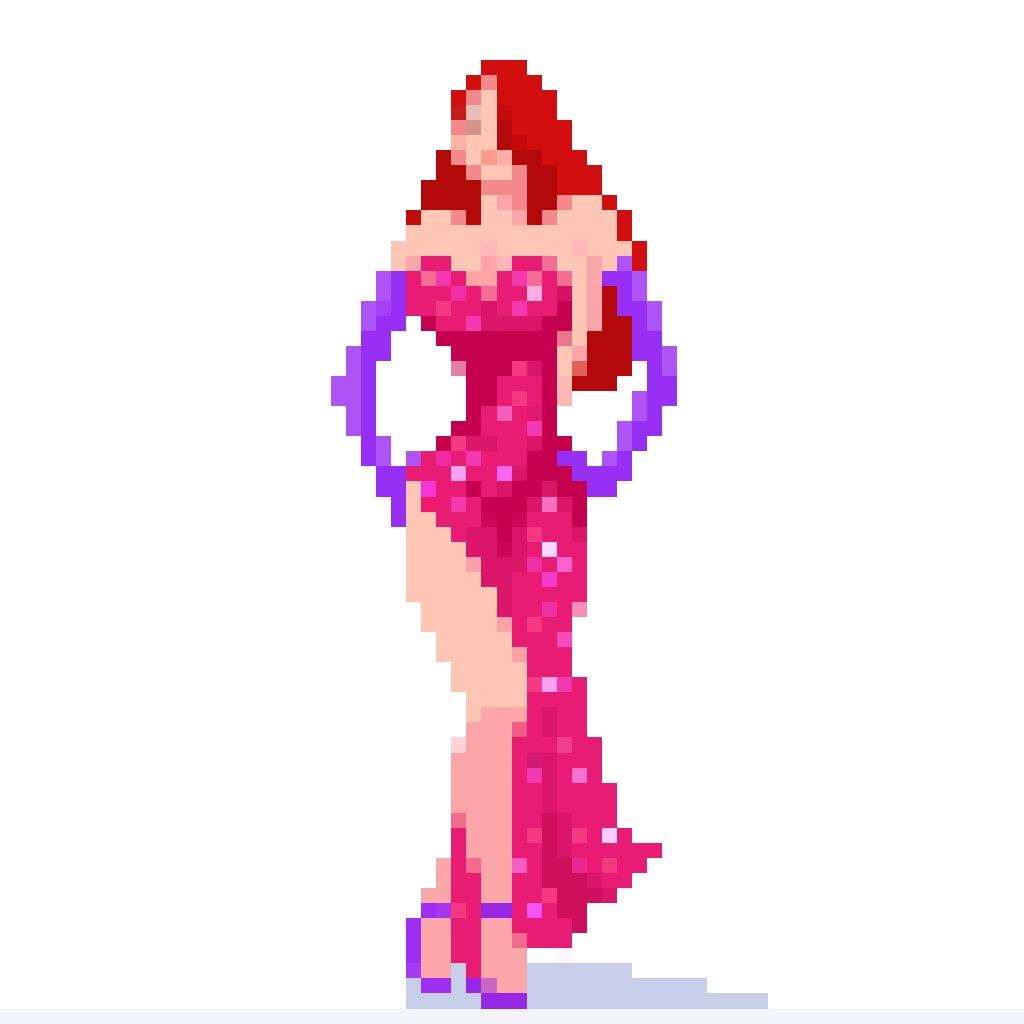 [OC] Jessica Rabbit with a new face to address the feedback ) r/PixelArt