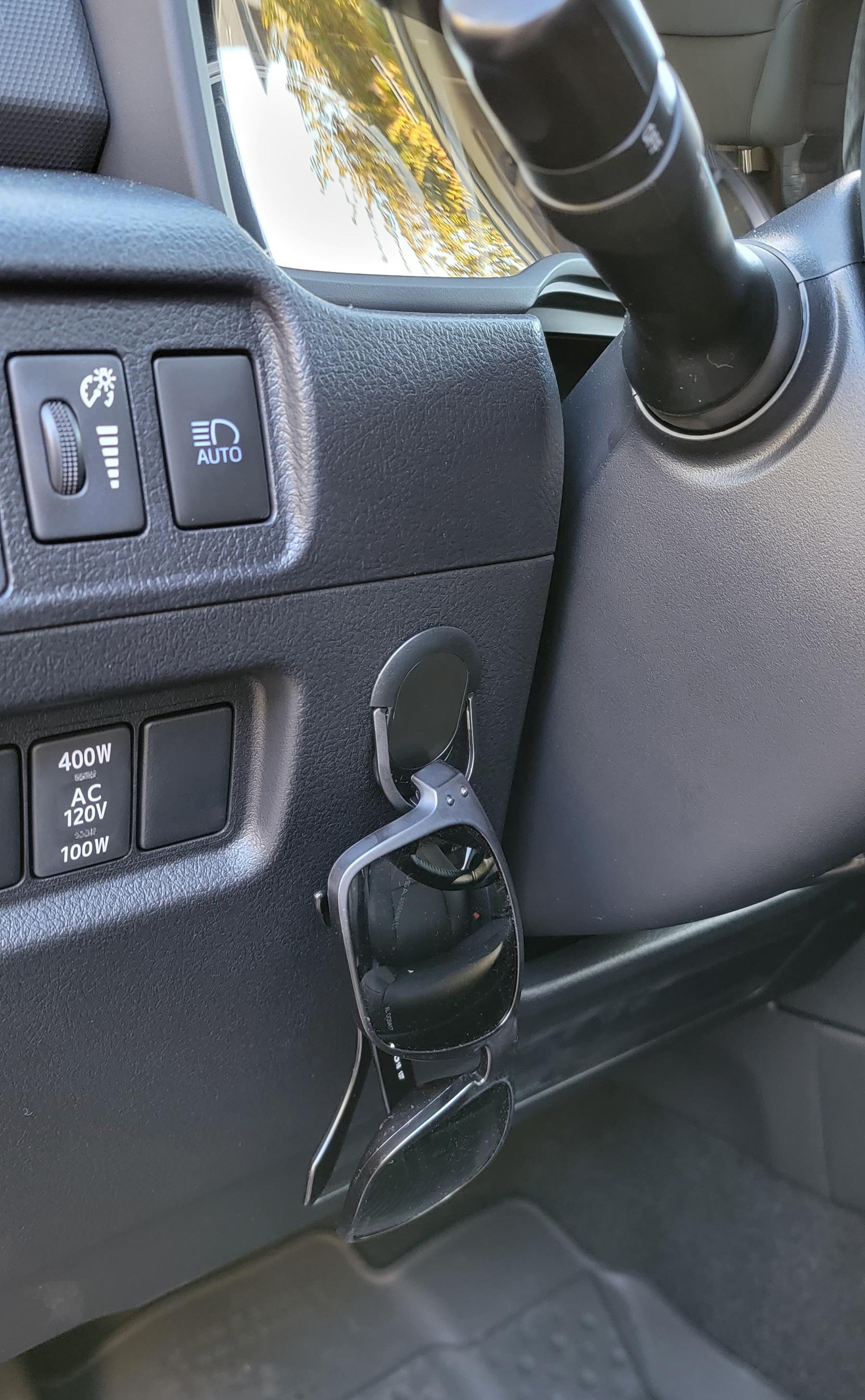 Saw this and thought it was genius for the lack of sunglass holder in the GS. Ordering one and