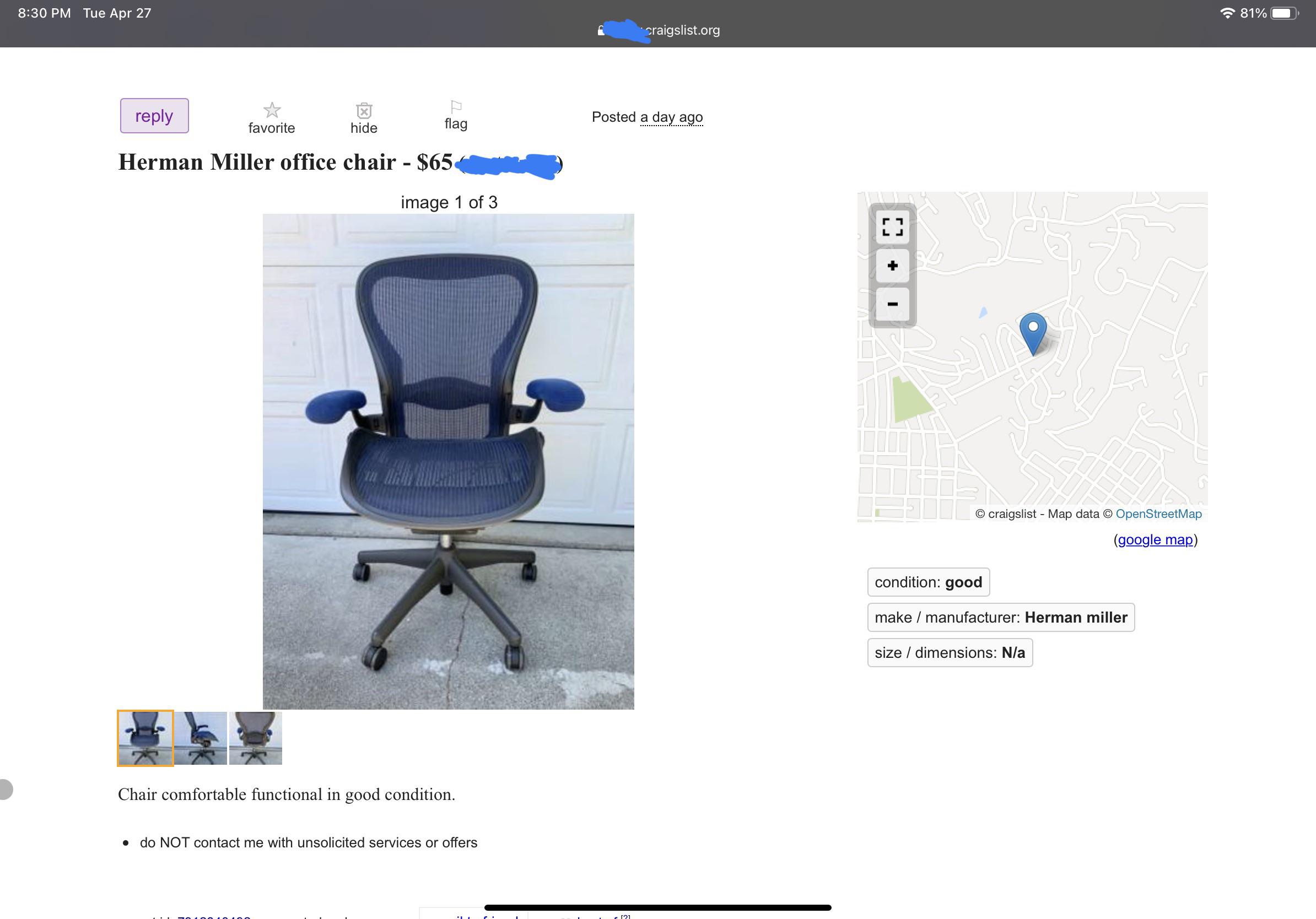 Is it suspicious that they know that their chair is a Herman Miller