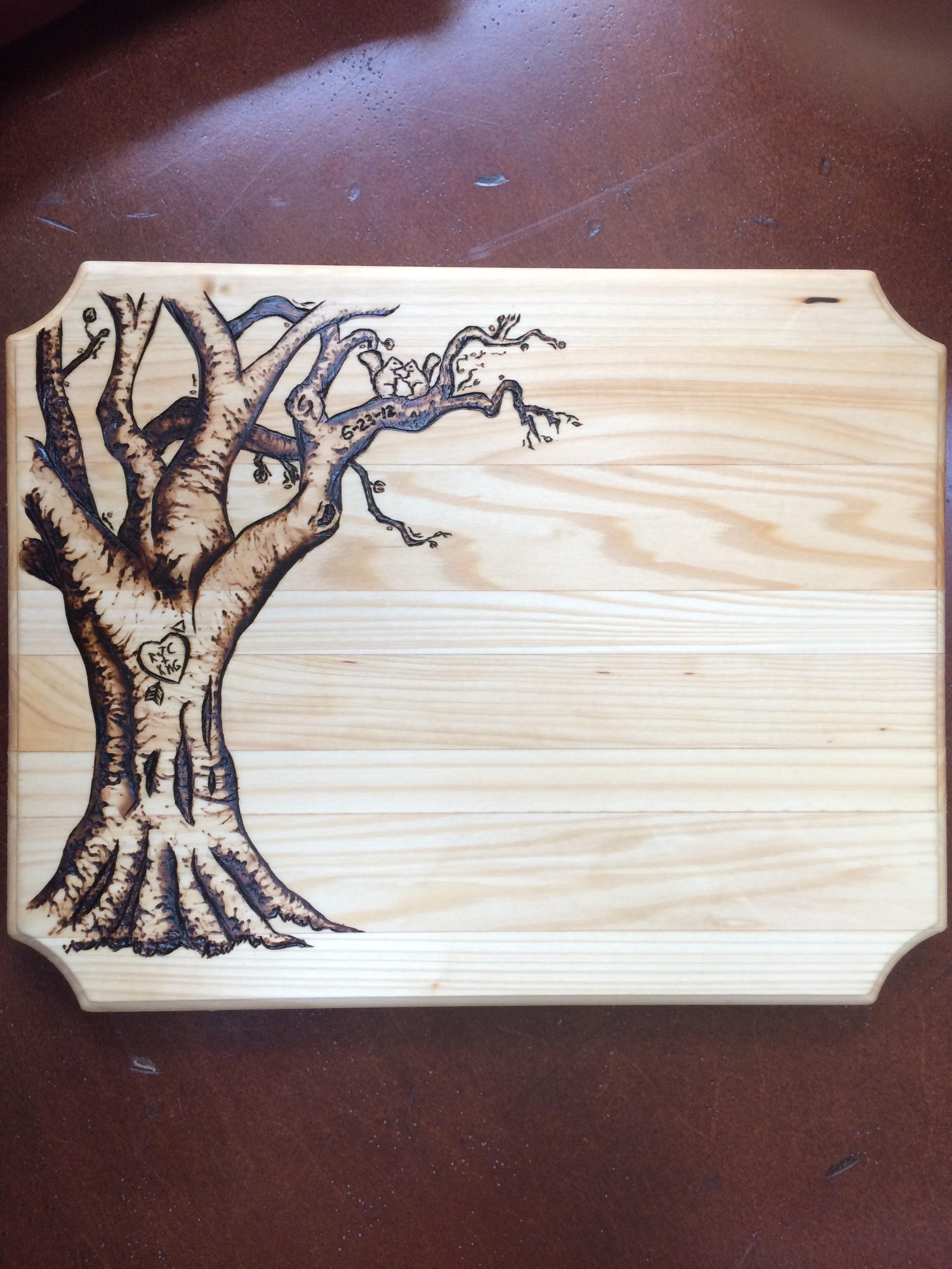 I'm not sure if wood burning really counts as woodworking but this is a
