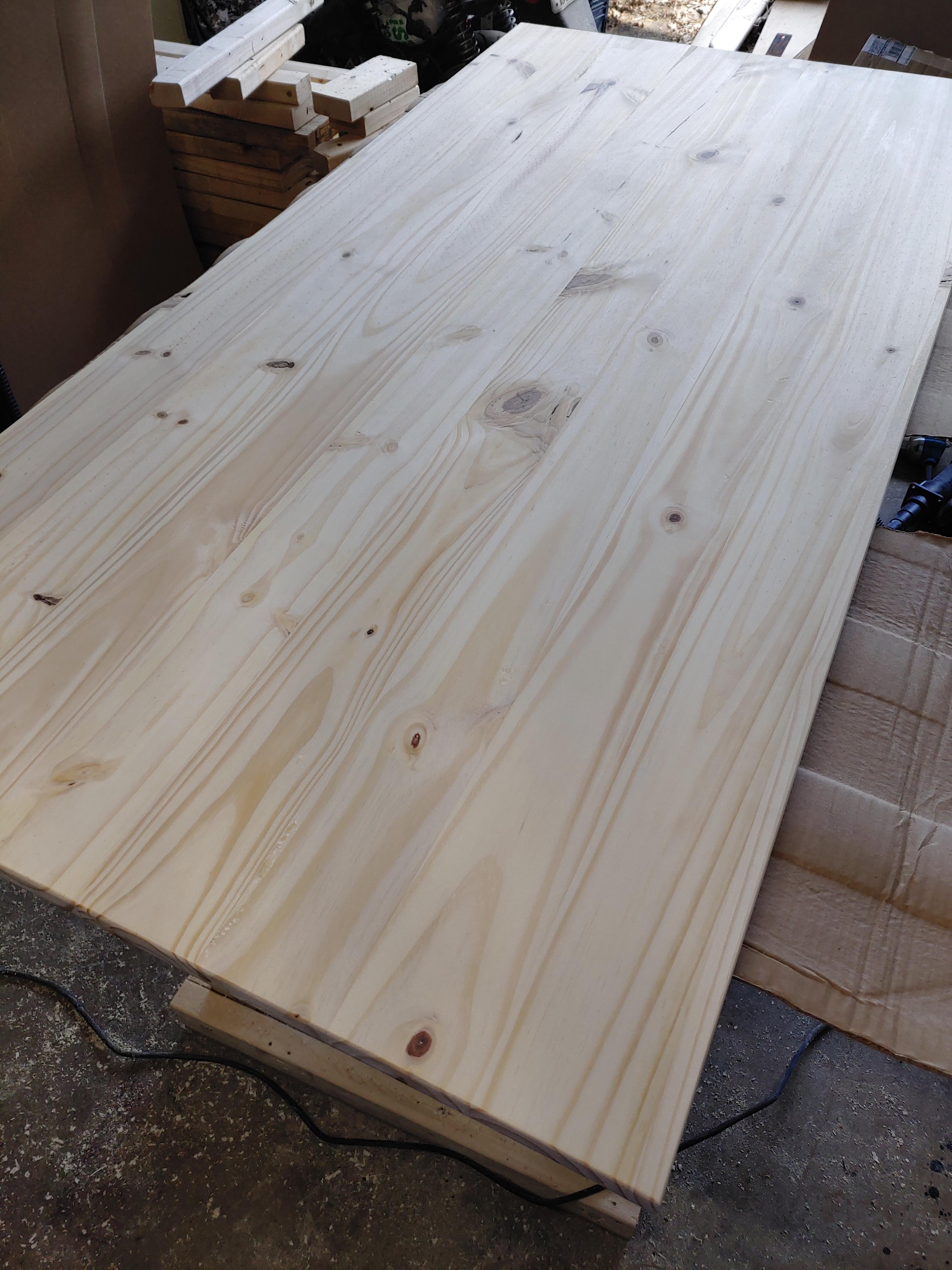 I have this glued edge pine that I'm making into a desk top. I was