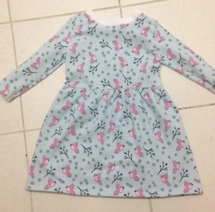 A little dress for a 2 year old, knit fabric is so hard to work with