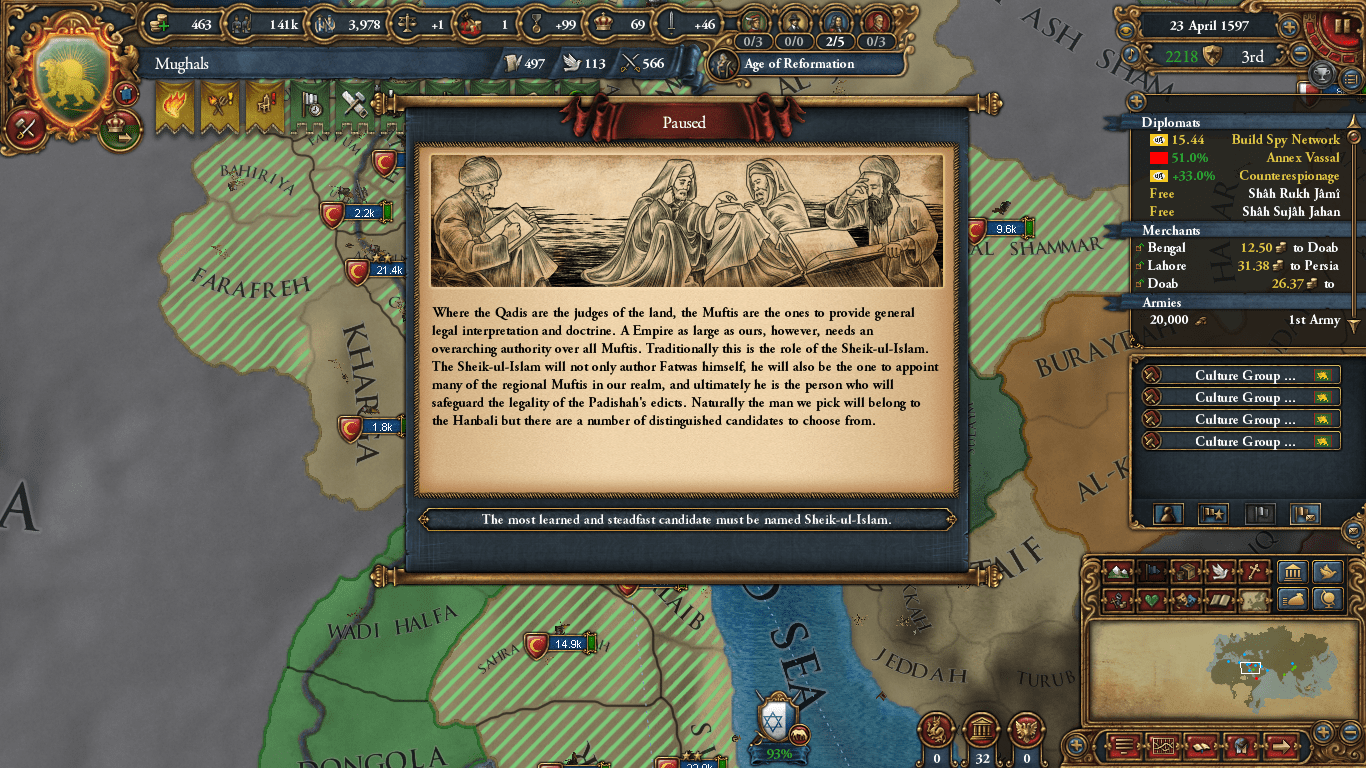 [Question] I got only one SheikhulIslam choice for some reason