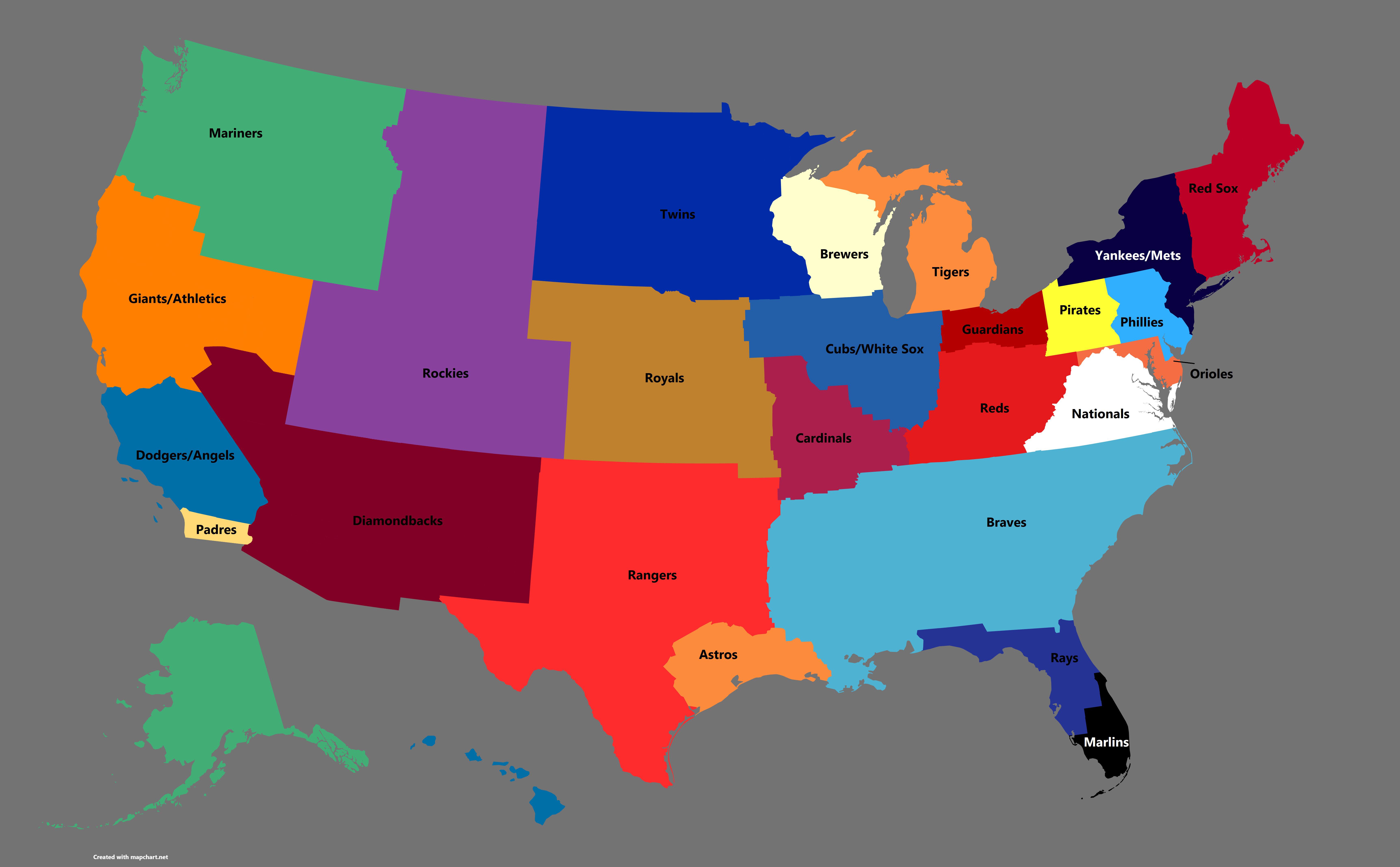 Map Shows The Most Popular MLB Team In Every US County, 45 OFF