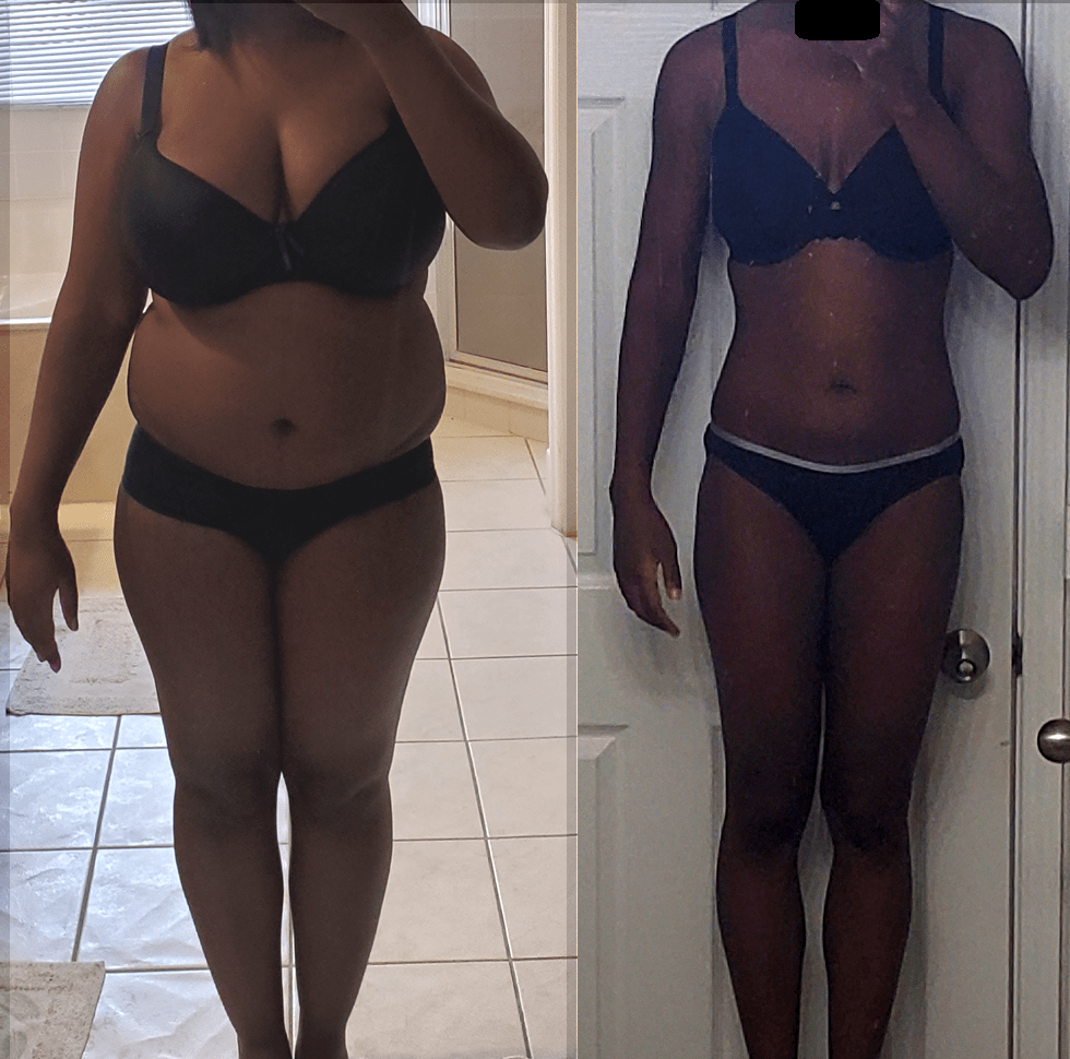 F/32/5'7"/170cm [193 lbs > 136 lbs = 57 lbs | 87 kg > 62 kg = 25 kg] (1