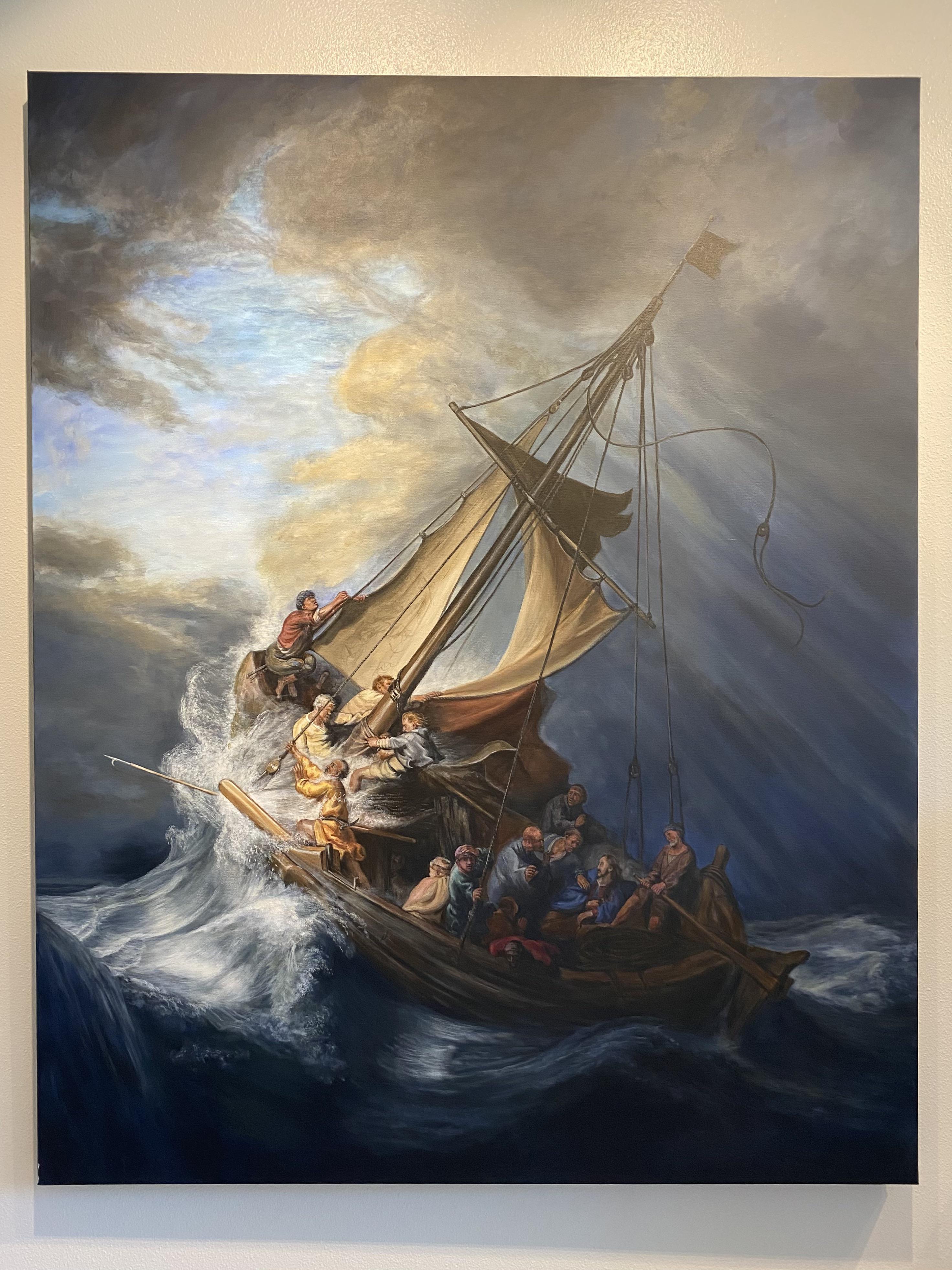 I just finished my Rembrandt replica. Storm on the Sea of Galilee 4’x5