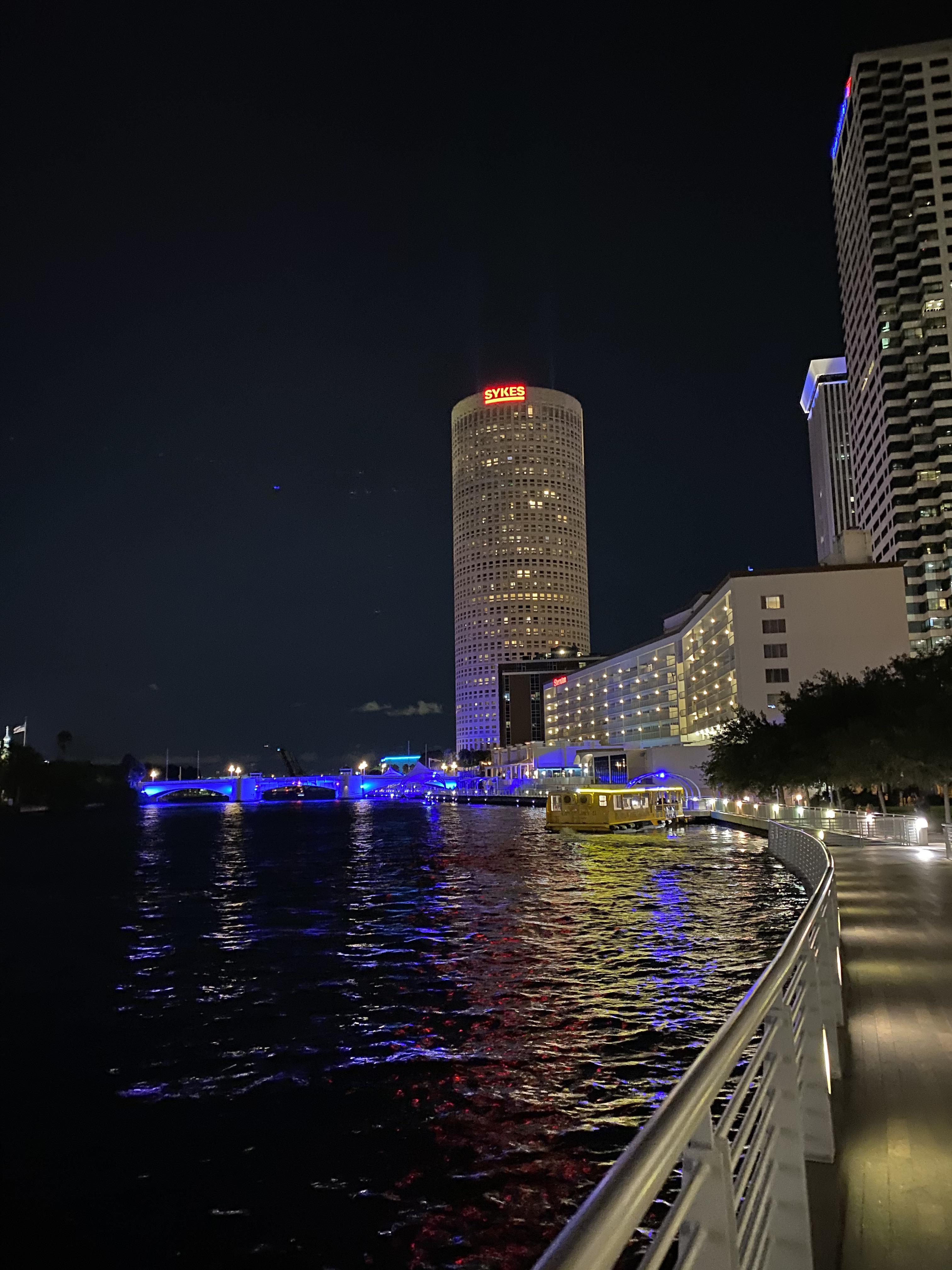 Tampa Riverwalk at night r/tampa