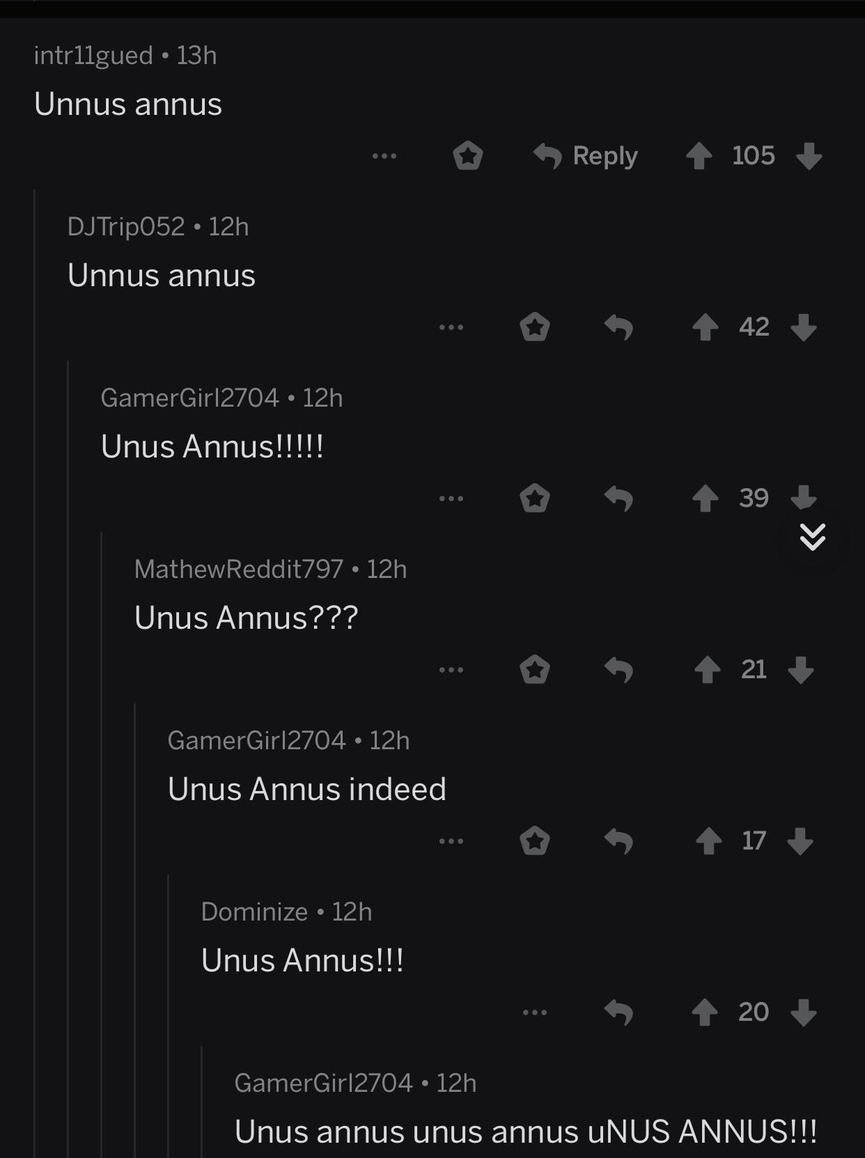 Personae in Reddit “Unus Annus” dicunt latin
