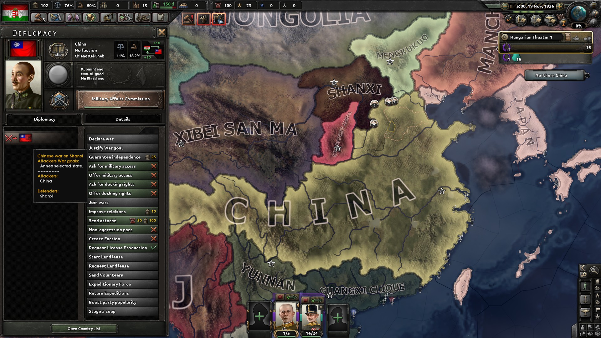 China AI attacked Shanxi... in 1936 r/hoi4