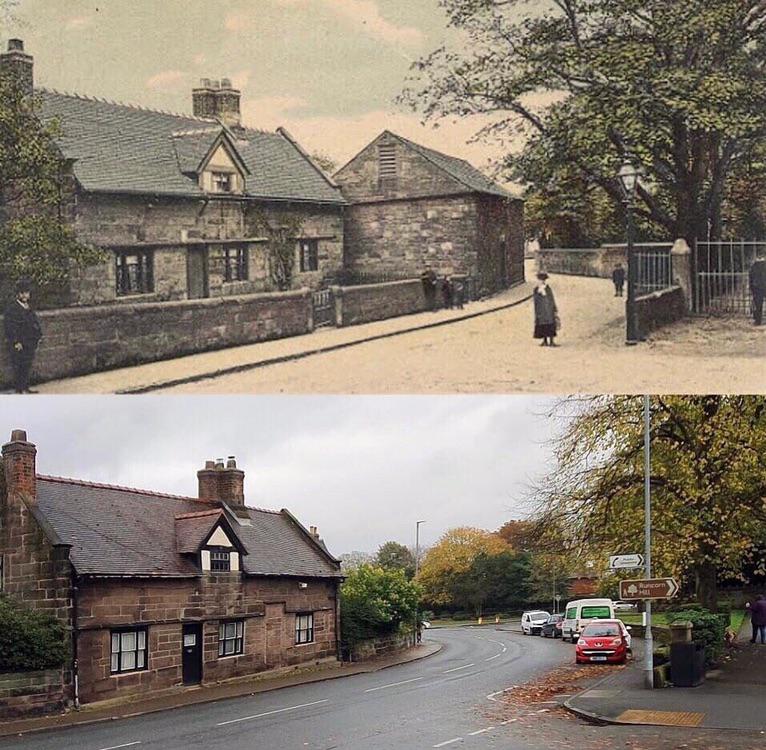 Brookfield Farmhouse, Weston road, England. In 1900 and 2021 r