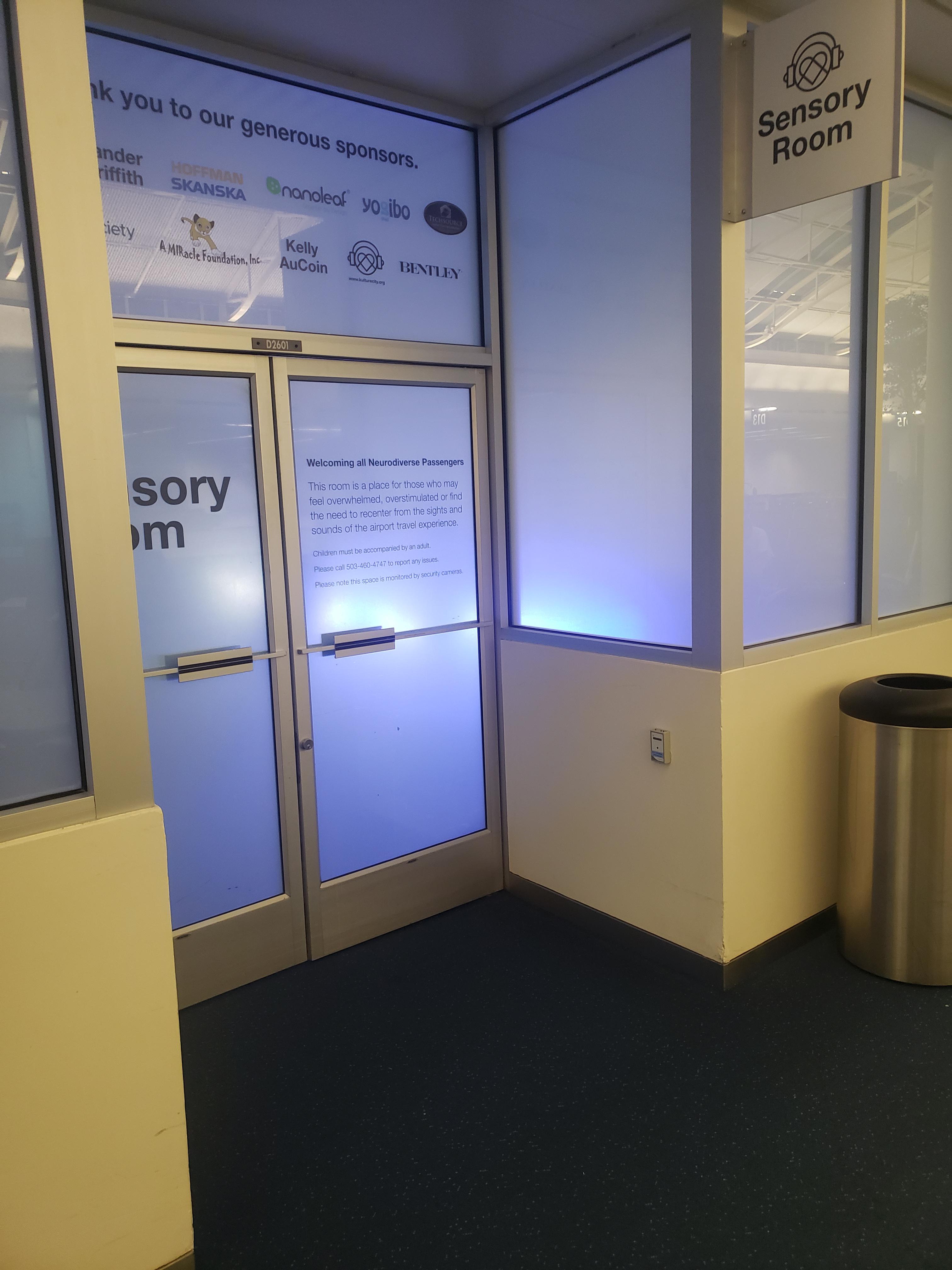 Portland Airport (PDX) has a Sensory Room if you're feeling nervous