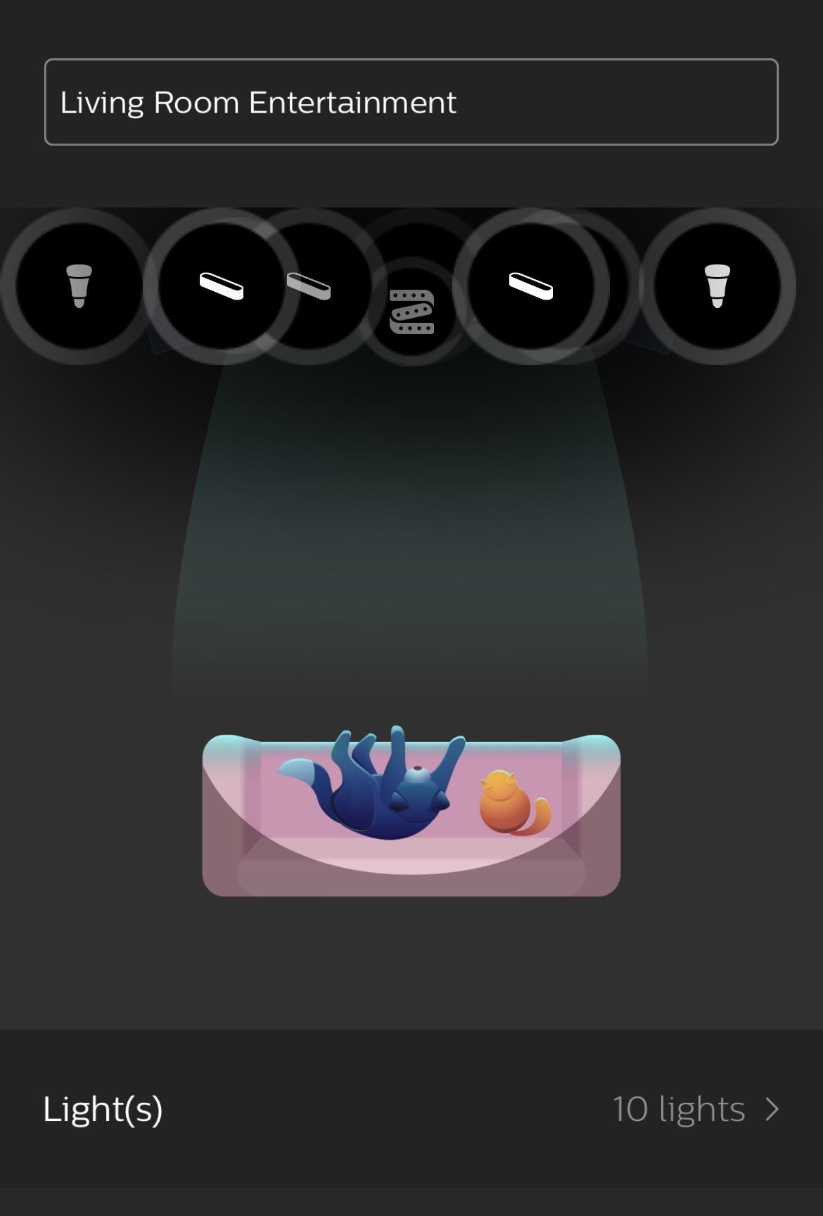 Trying to organise 10 lights around a TV in top down view is painful