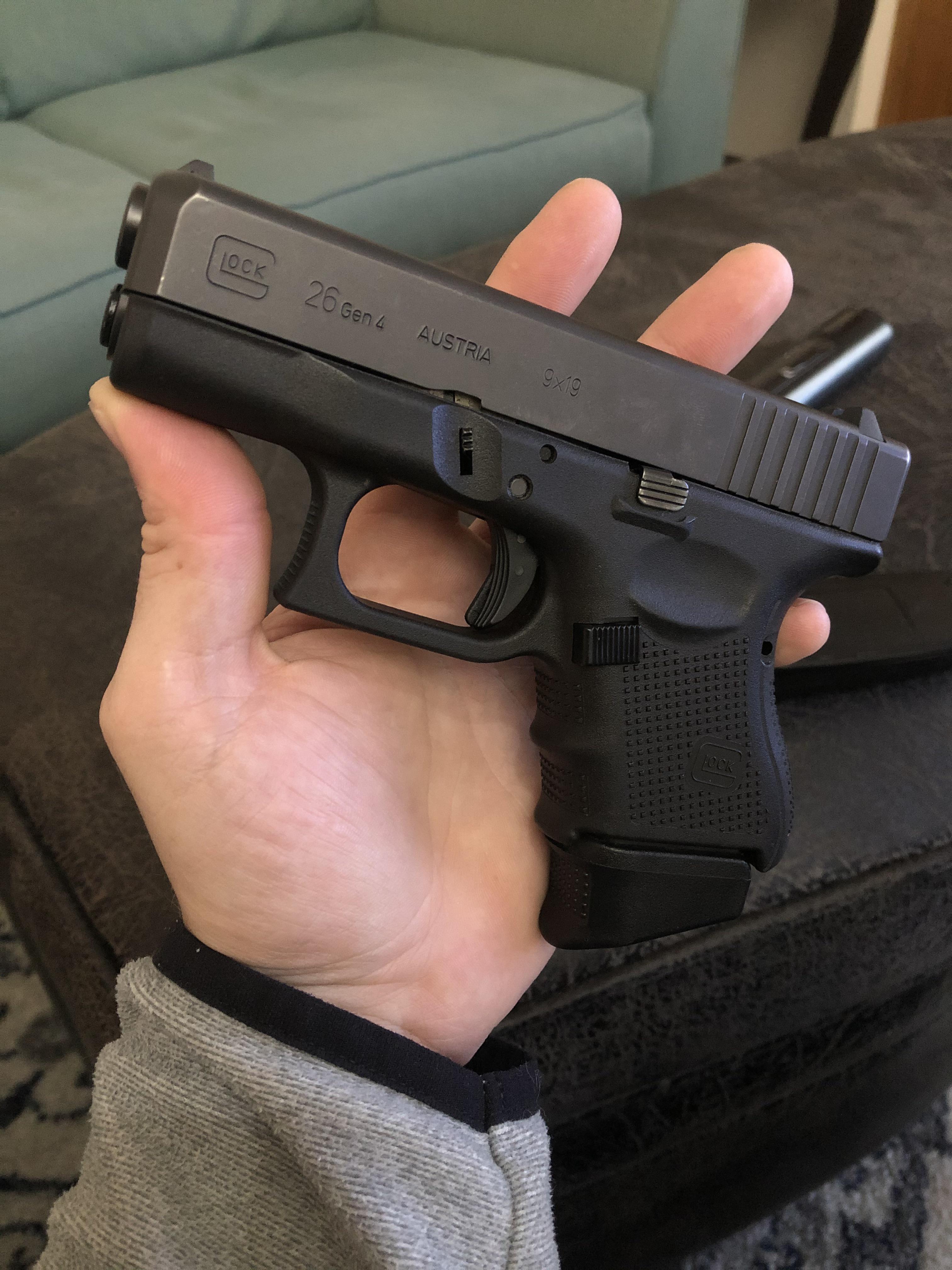 Finally traded my police issue glock 22 for a 26. Only cost me 100 out