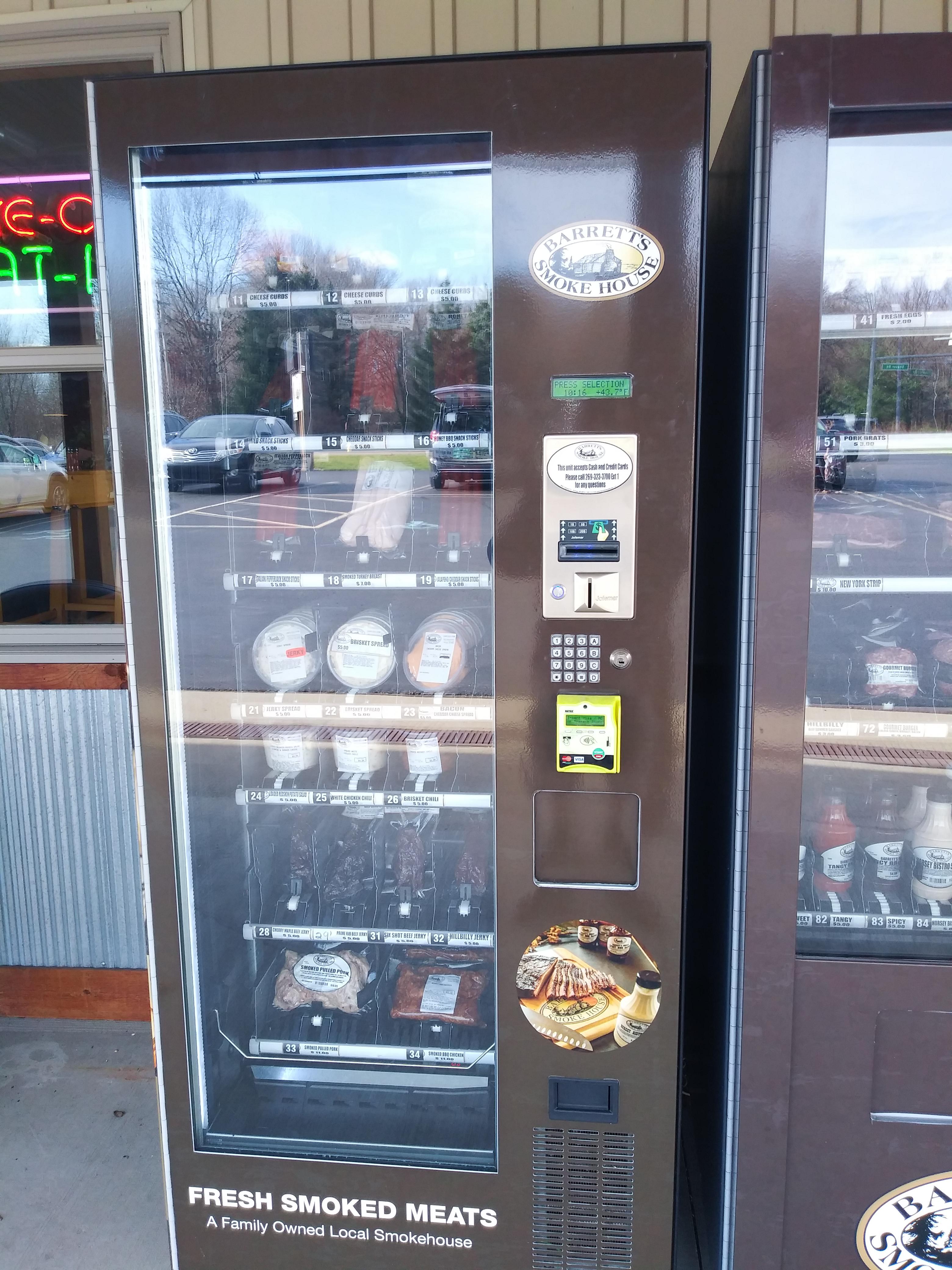 This outdoor vending machine that sells smoked meats, cheeses, and