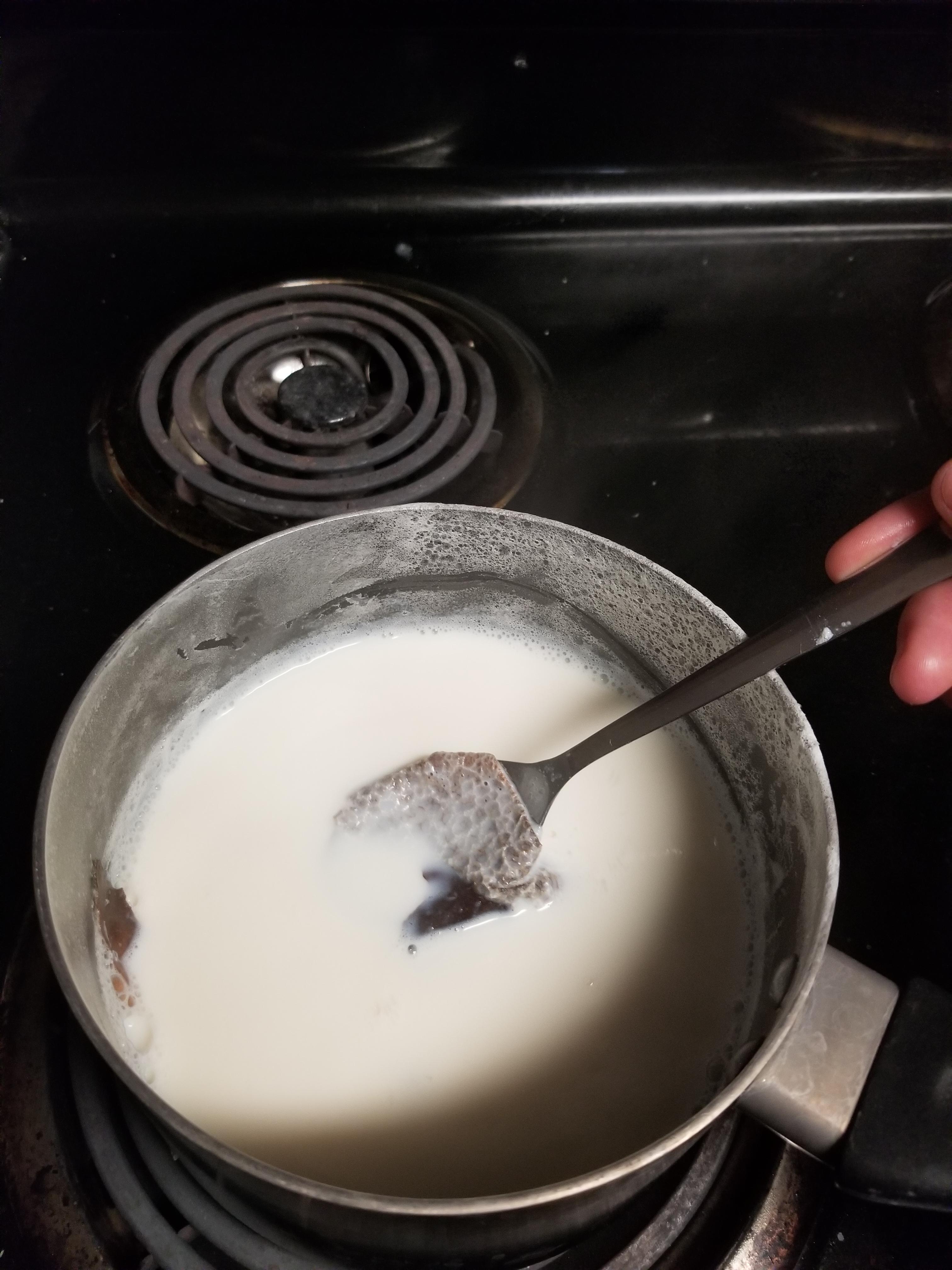 A new low for high me, burnt milk for hot chocolate r/shittyfoodporn