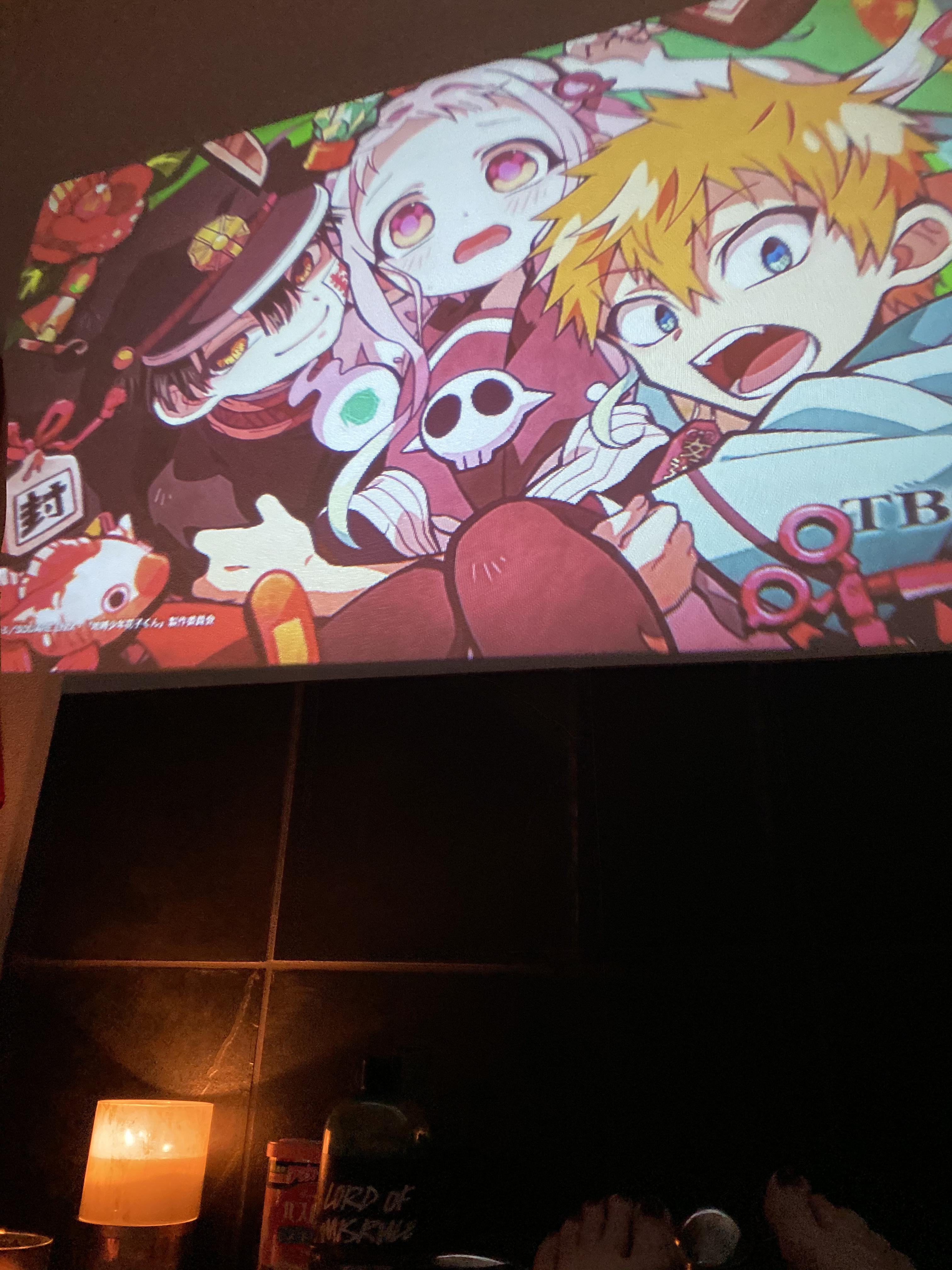 My favorite way to watch anime, in the tub 😌 hanakokun