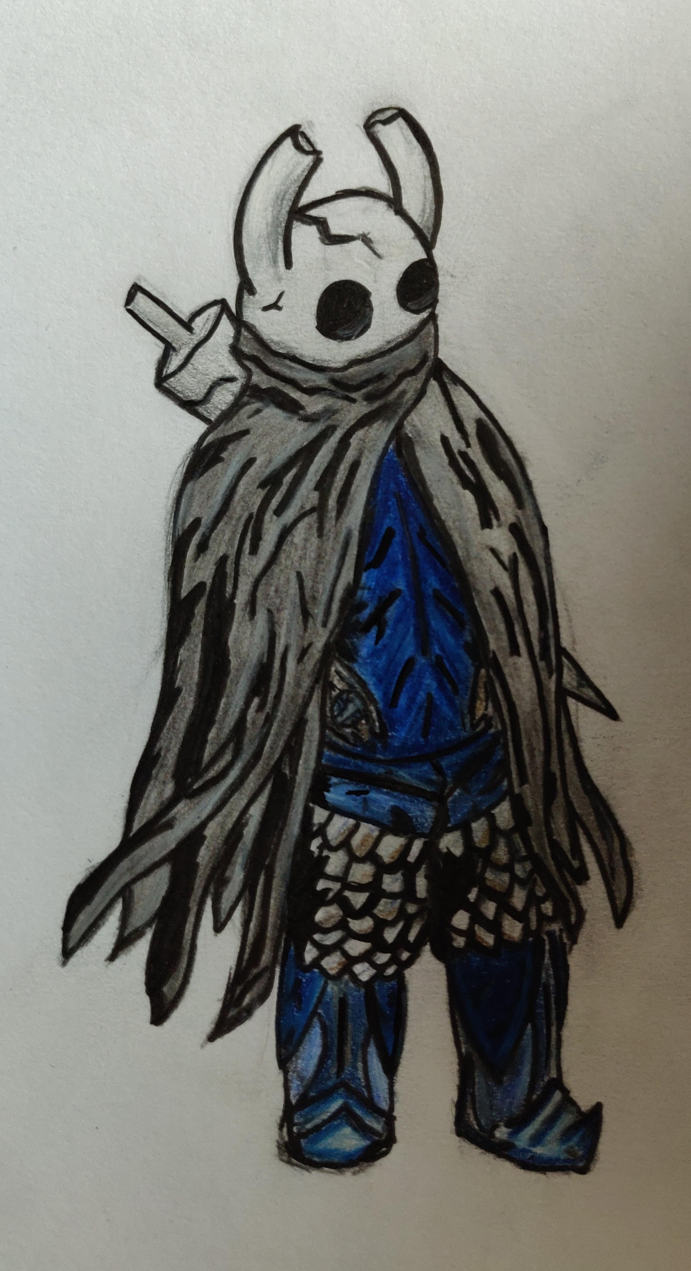 Drew the Knight from Hollow Knight in Darkest Dungeons art style hope