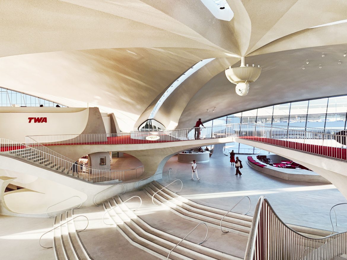 The classic TWA terminal at JFK, designed by Eero Saarinen during the