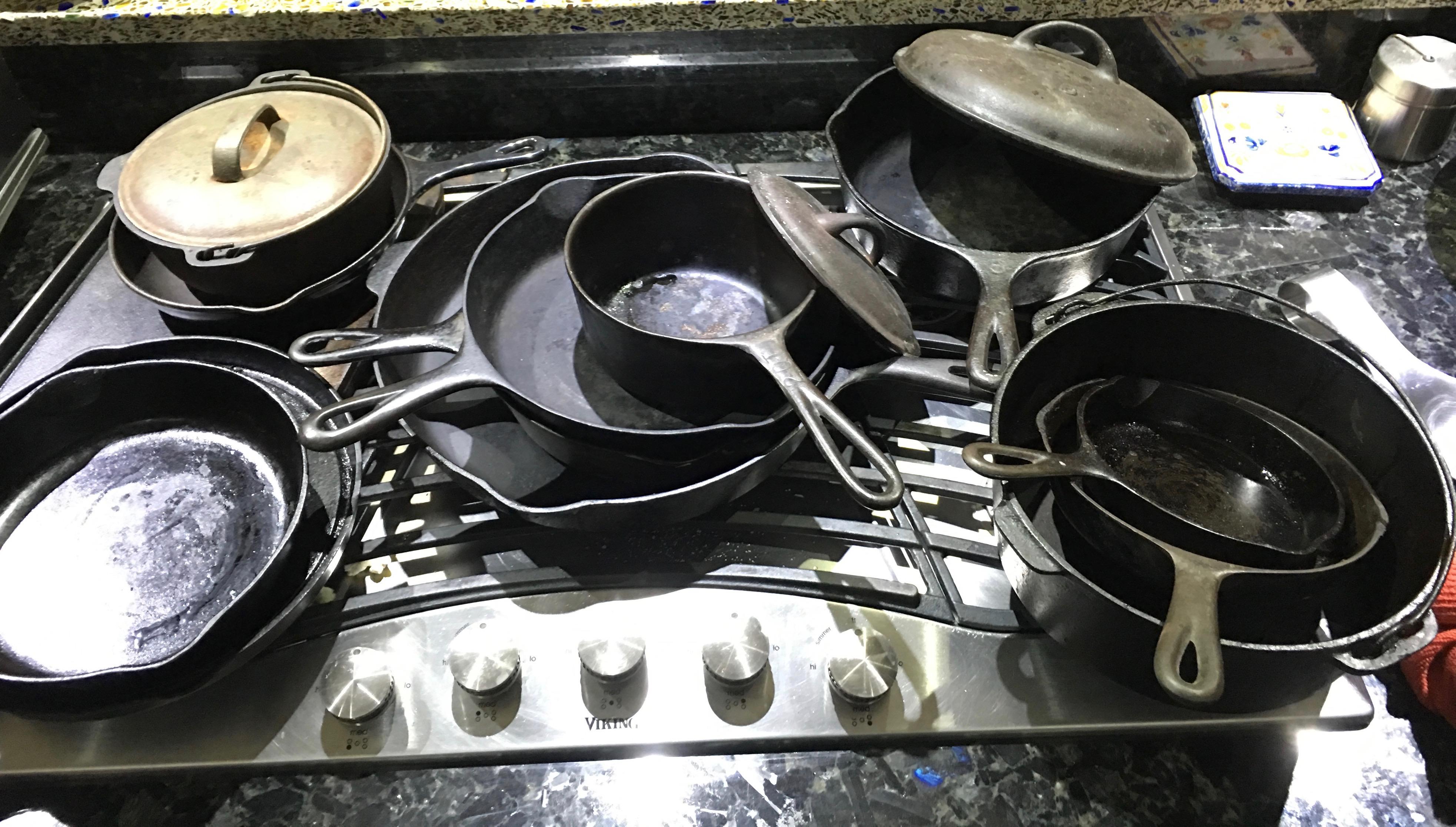 Need cast iron? Garage sales & Flea Markets are a gold mine. Average